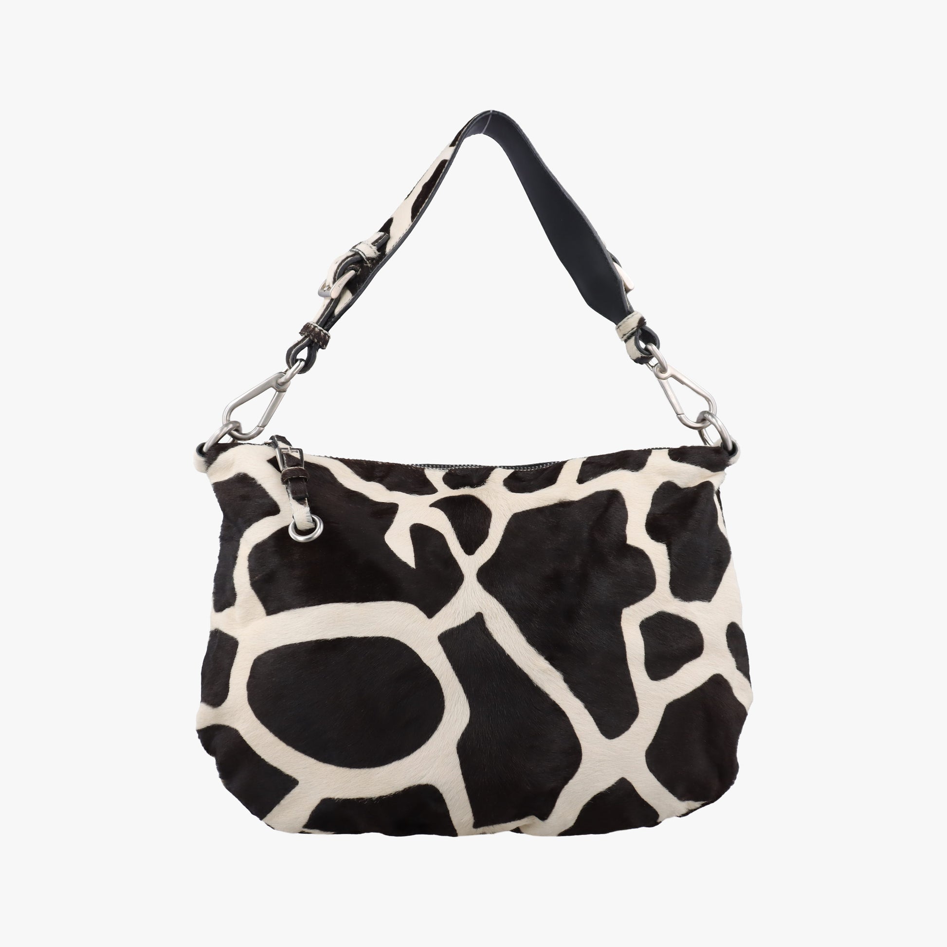 Cavallino Black×White Giraffe Printed Calf Hair×Leather 31 5ハラコ アニマル  ホワイト×ブラック ハラコレザー×レザー 31 5