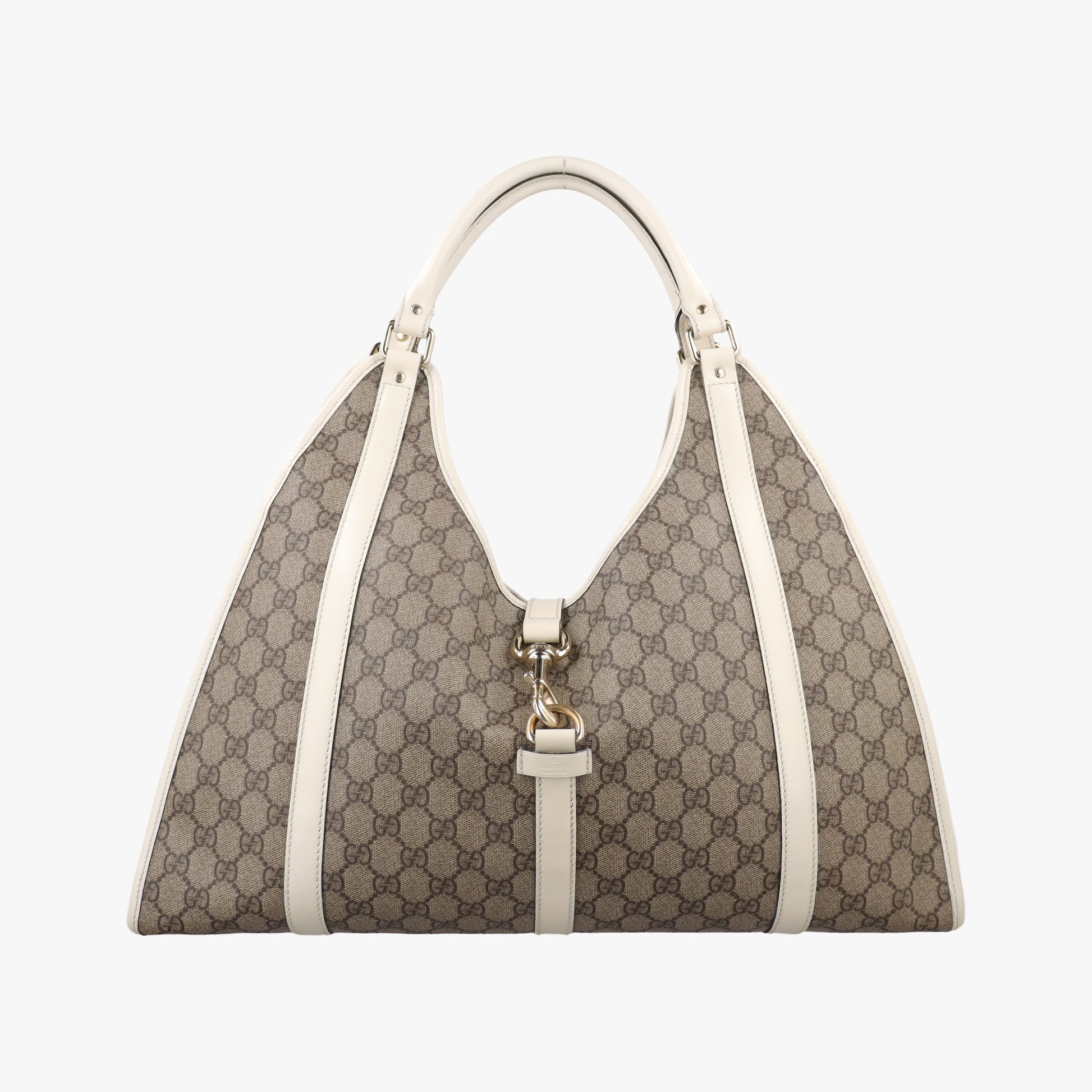 New Jackie Brown×White PVC coated canvas×Leather 203493 D4507378ニュージャッキー ブラウン×ホワイト PVCコーティングキャンバス×レザー 203493 D4507378