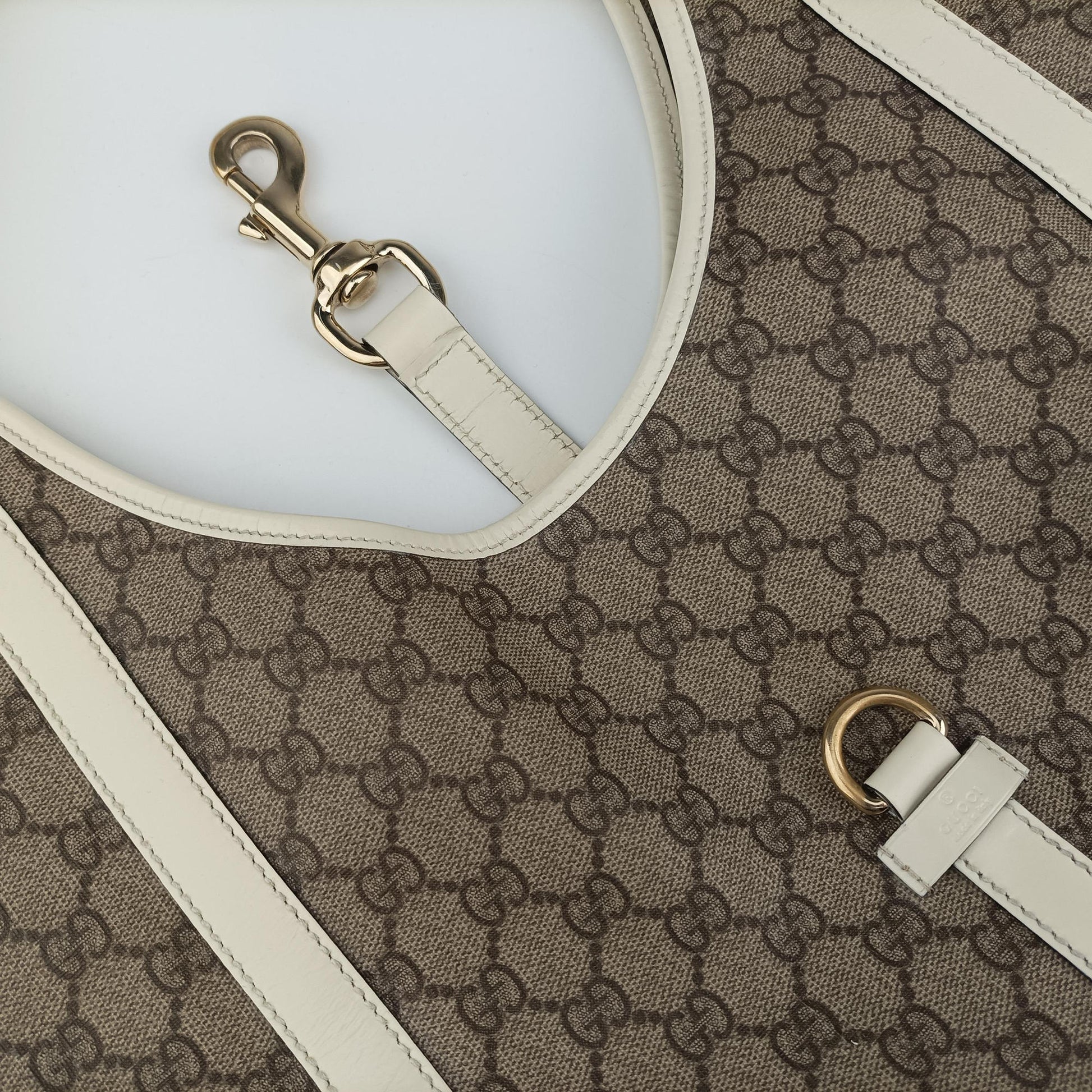 New Jackie Brown×White PVC coated canvas×Leather 203493 D4507378ニュージャッキー ブラウン×ホワイト PVCコーティングキャンバス×レザー 203493 D4507378
