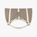 New Jackie Brown×White PVC coated canvas×Leather 203493 D4507378ニュージャッキー ブラウン×ホワイト PVCコーティングキャンバス×レザー 203493 D4507378