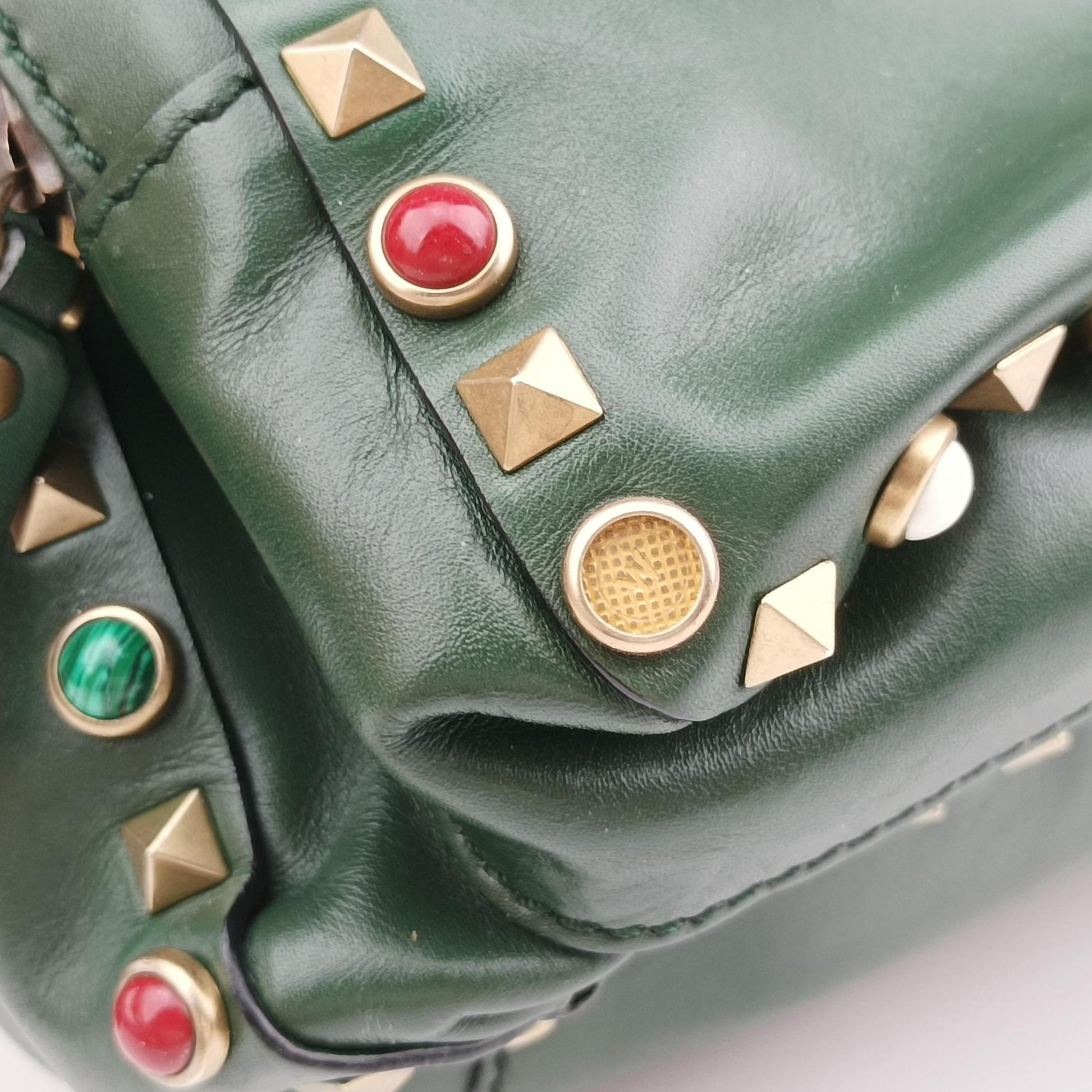 Rockstud Green Leather BL-K858NDF0ロックスタッズ グリーン レザー BL-K858NDF0