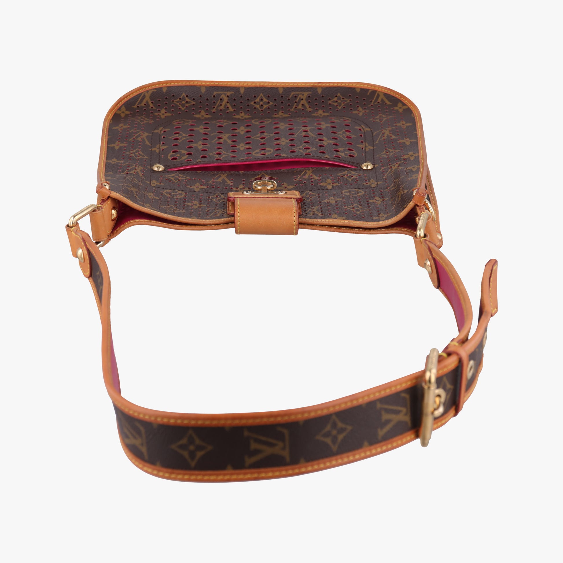 Musette brown×FUCHSIA Monogram Perforated M95172 Lot number unknownミュゼット モノグラム/ブラウン×フューシャ モノグラム ペルフォ M95172 製番不明