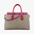GG SUPREME Beige×Pink×Red PVC coated canvas × leather 409534 A019186148GGスプリーム ブラウン PVCコーティングキャンバス×レザー 409534 A019186148