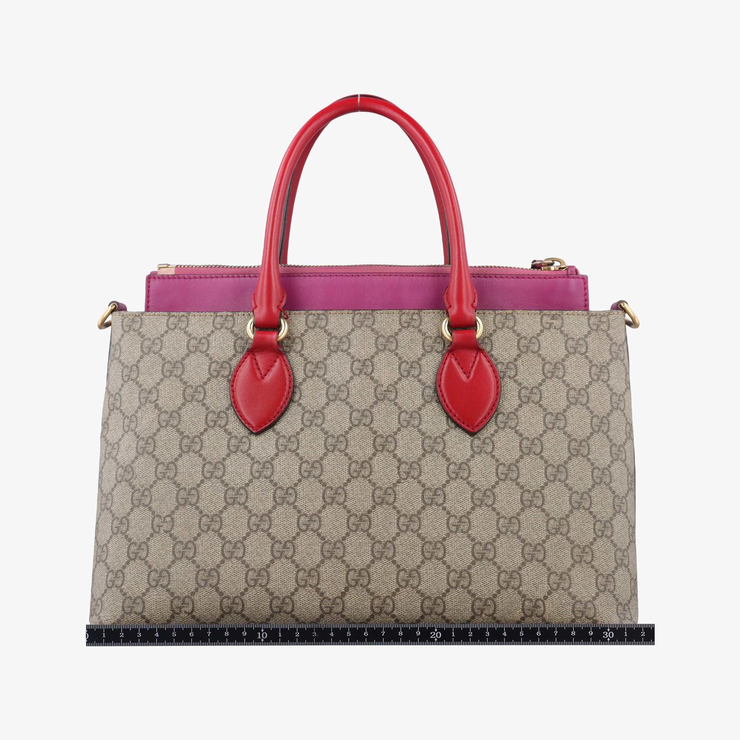 GG SUPREME Beige×Pink×Red PVC coated canvas × leather 409534 A019186148GGスプリーム ブラウン PVCコーティングキャンバス×レザー 409534 A019186148