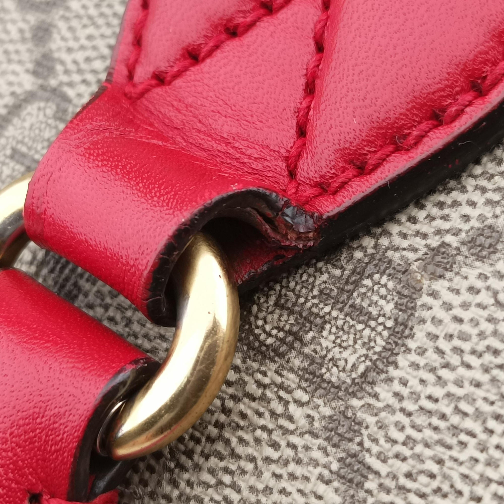 GG SUPREME Beige×Pink×Red PVC coated canvas × leather 409534 A019186148GGスプリーム ブラウン PVCコーティングキャンバス×レザー 409534 A019186148