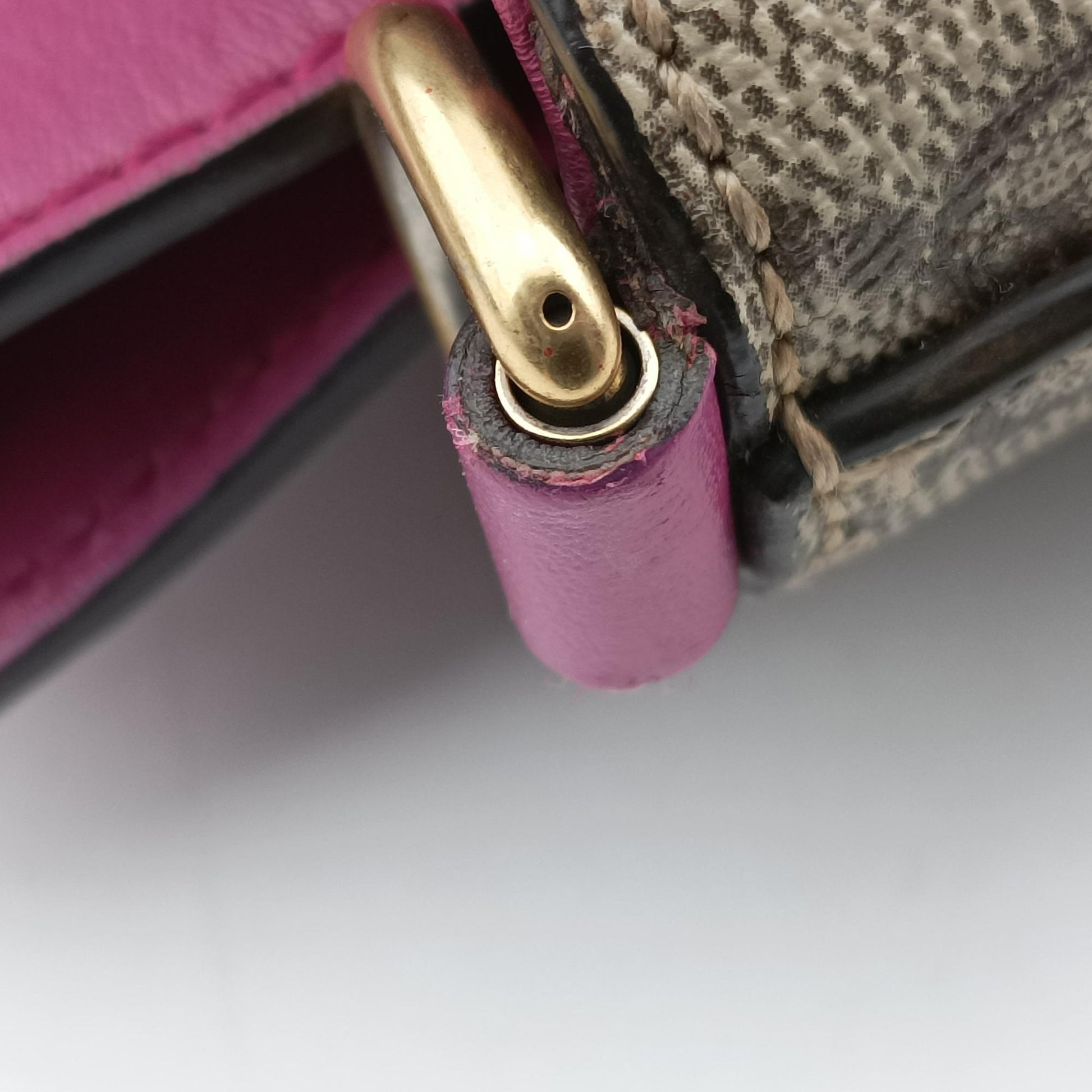 GG SUPREME Beige×Pink×Red PVC coated canvas × leather 409534 A019186148GGスプリーム ブラウン PVCコーティングキャンバス×レザー 409534 A019186148