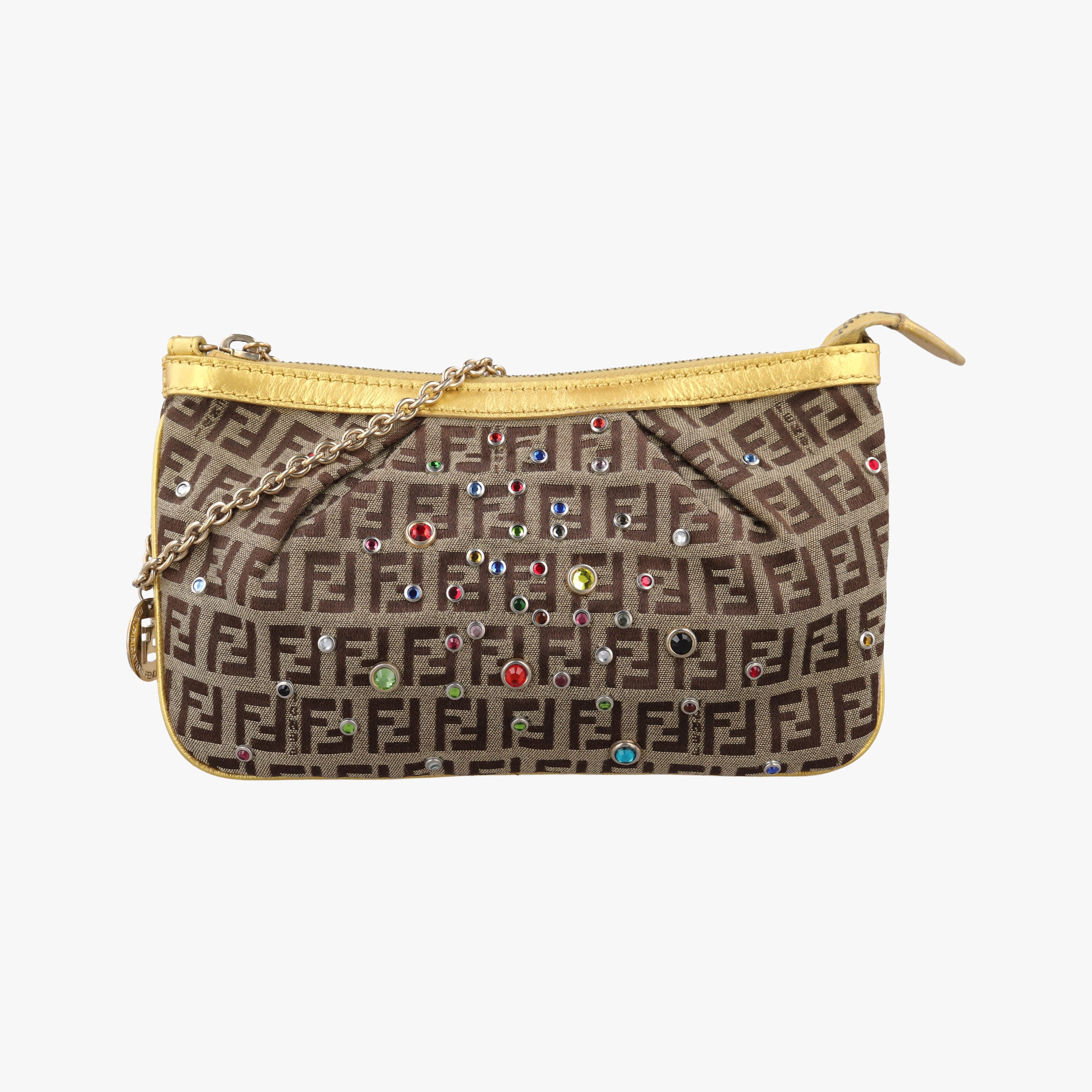 Zucchino Studded Tobacco Brown × Gold fabric 8BR594 8BR594-CQ8 108-2220ズッキーノ ビジュー タバコブラウン×ゴールド ジャガード 8BR594 8BR594-CQ8 108-2220
