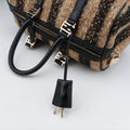 Forever Bauletto Black Sequin-embellished wool striped fabric × patent 8BL098 2305/8BL098/ZGE/089フォーエバー バウレット ブラック スパンコール刺繍 ウールファブリック × パテント 8BL098 2305/8BL098/ZGE/089