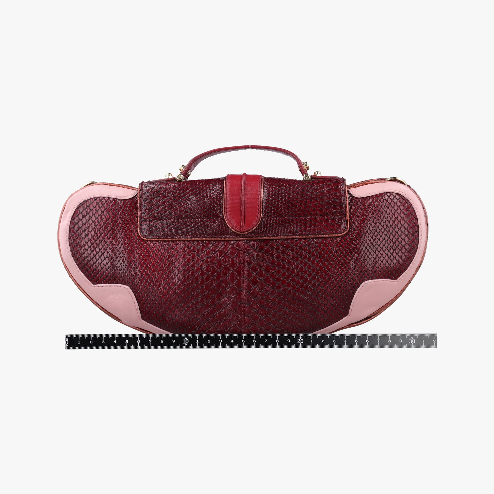 Vanity Mirror Bordeaux × Pink Python Leather × Calfskin Leather Lot number unknownヴァニティ ミラー ボルドー × ピンク パイソンレザー× カーフレザー 製番不明