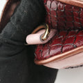 Vanity Mirror Bordeaux × Pink Python Leather × Calfskin Leather Lot number unknownヴァニティ ミラー ボルドー × ピンク パイソンレザー× カーフレザー 製番不明