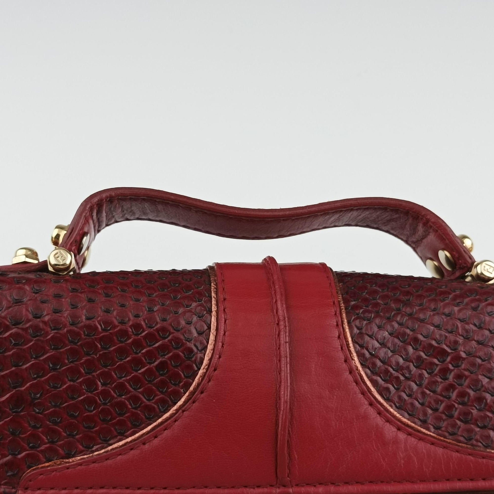 Vanity Mirror Bordeaux × Pink Python Leather × Calfskin Leather Lot number unknownヴァニティ ミラー ボルドー × ピンク パイソンレザー× カーフレザー 製番不明
