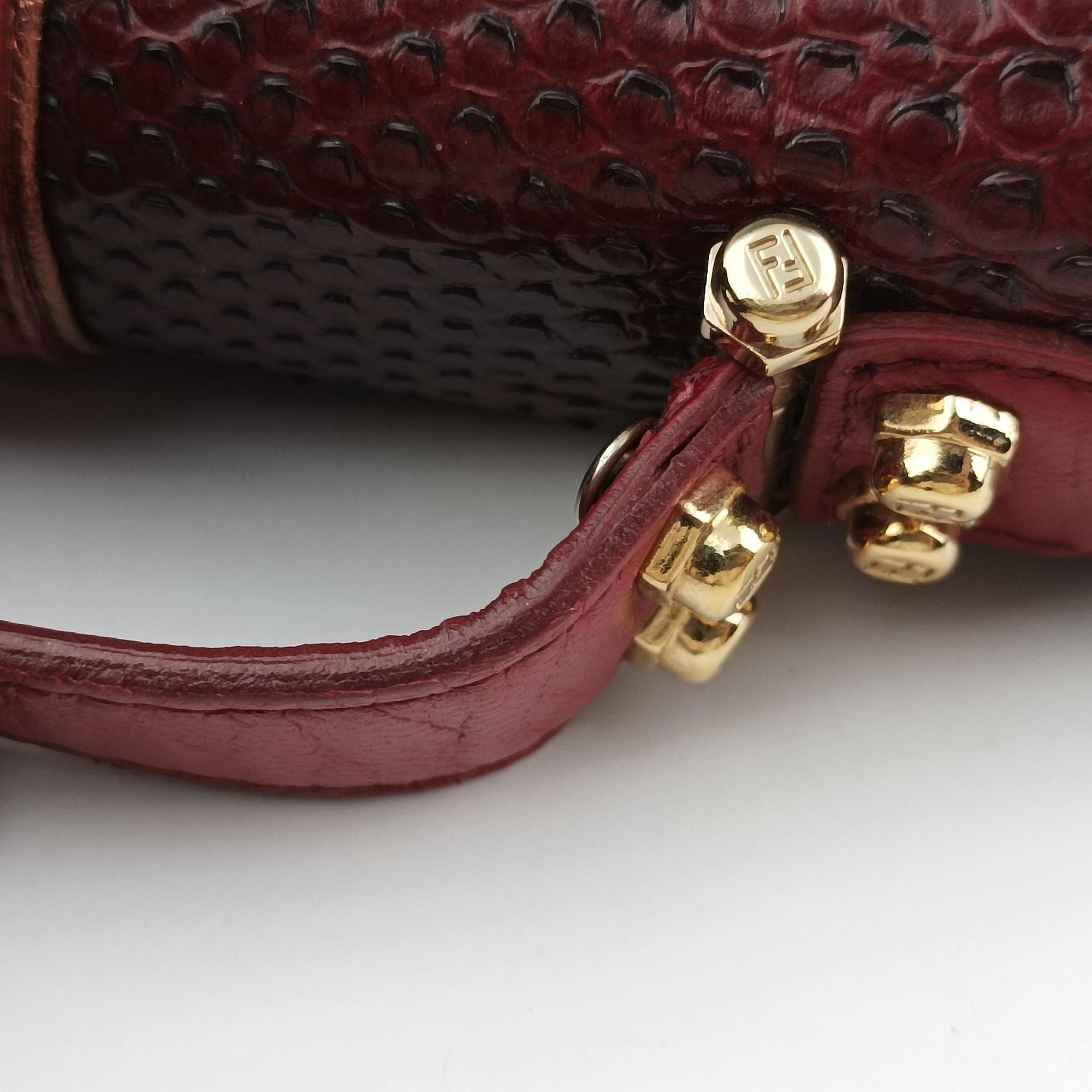 Vanity Mirror Bordeaux × Pink Python Leather × Calfskin Leather Lot number unknownヴァニティ ミラー ボルドー × ピンク パイソンレザー× カーフレザー 製番不明