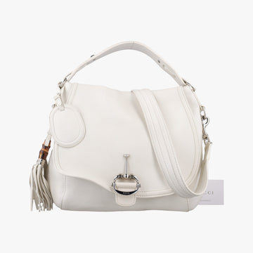 Guccissima Techno Horsebit White Leather 240236 C5850510グッチシマ ラージ テクノホースビット ホーボー ホワイト レザー 240236 C5850510