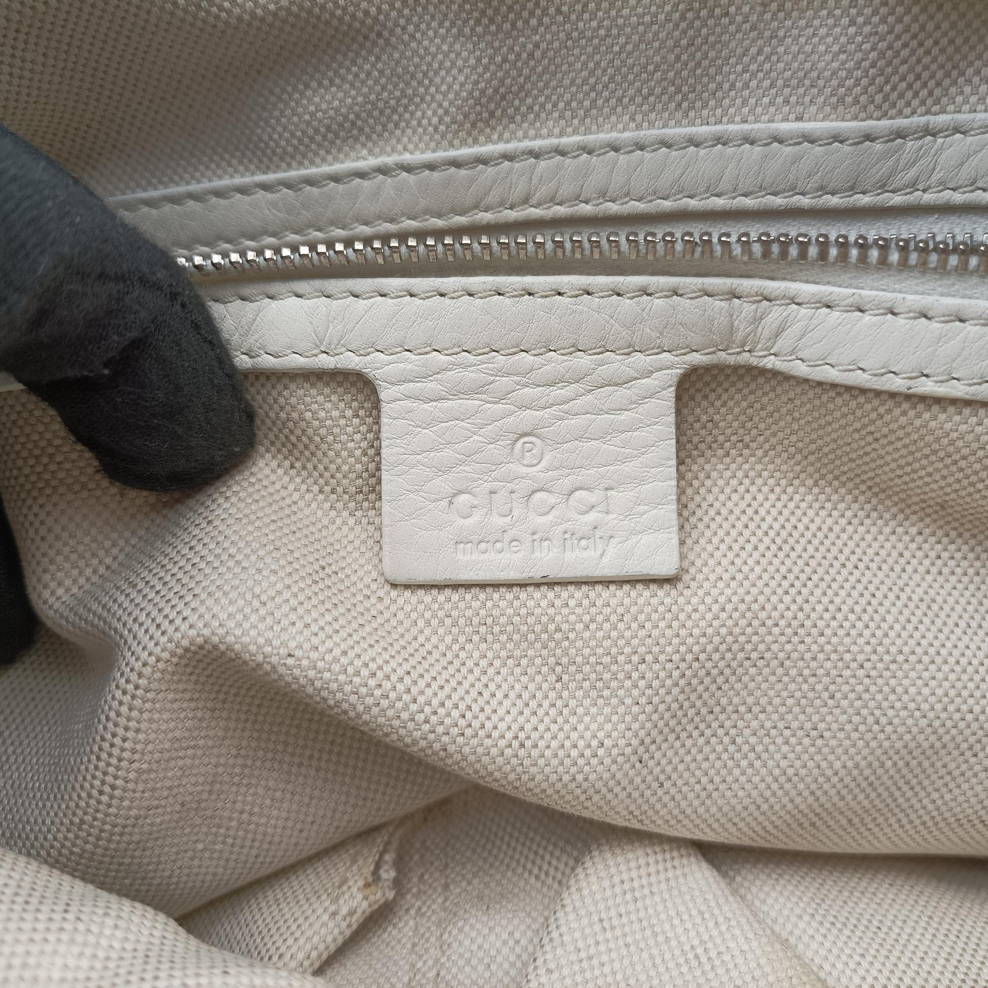 Guccissima Techno Horsebit White Leather 240236 C5850510グッチシマ ラージ テクノホースビット ホーボー ホワイト レザー 240236 C5850510