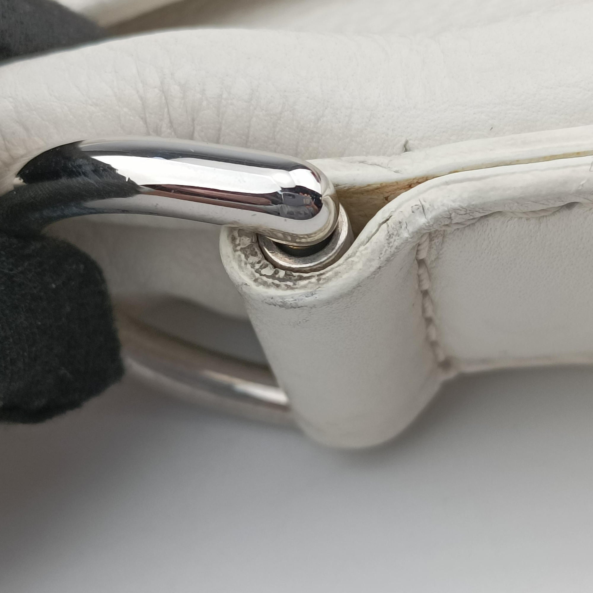Guccissima Techno Horsebit White Leather 240236 C5850510グッチシマ ラージ テクノホースビット ホーボー ホワイト レザー 240236 C5850510
