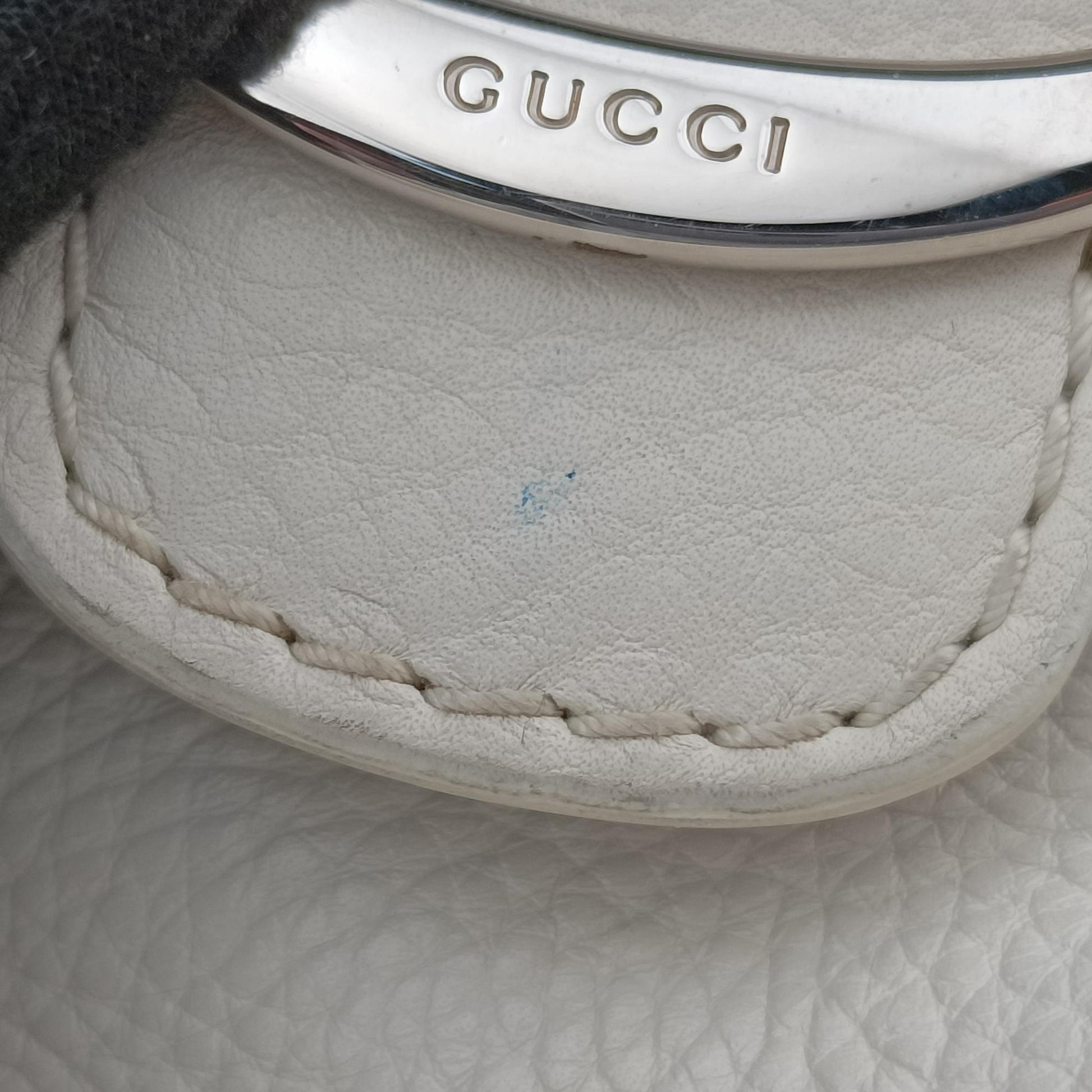 Guccissima Techno Horsebit White Leather 240236 C5850510グッチシマ ラージ テクノホースビット ホーボー ホワイト レザー 240236 C5850510