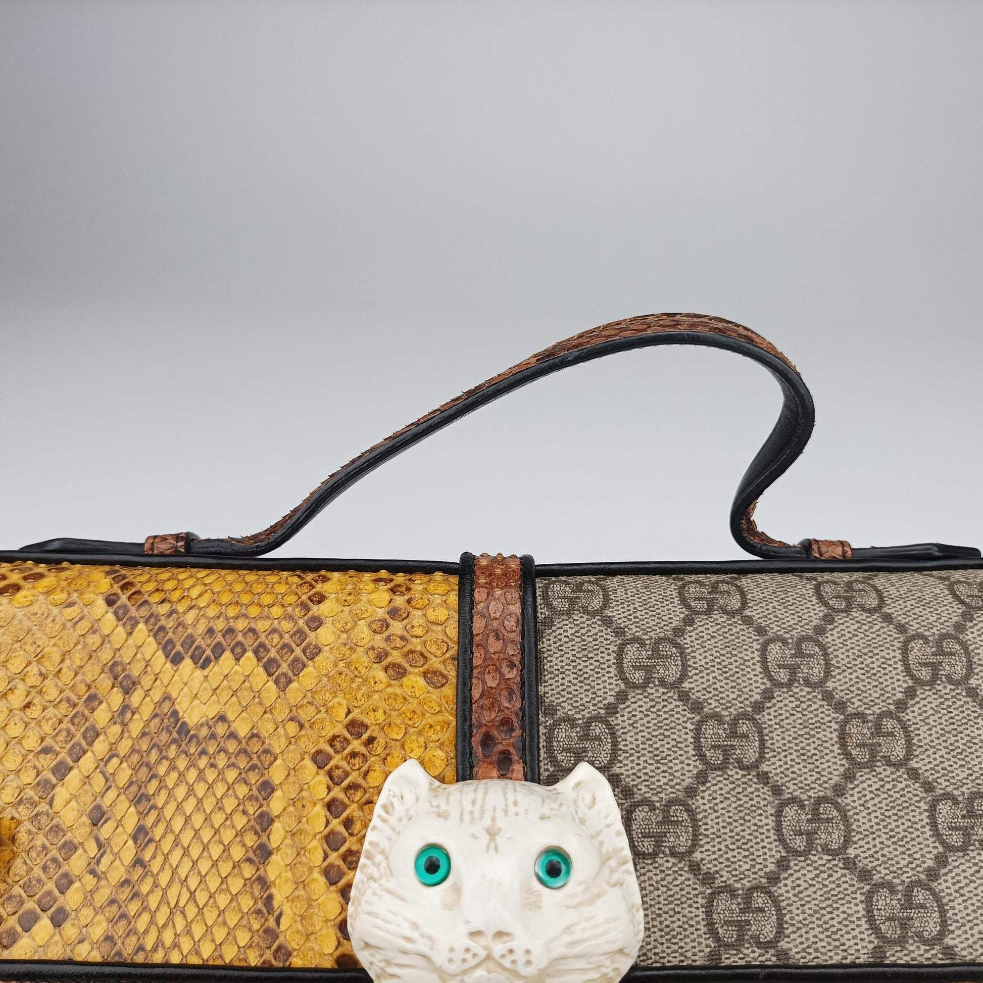 Patchwork Cat Head Multicolor GG Supreme Canvas× Python×Suede 499822 I024271382パッチワーク キャットヘッド マルチカラー GGスプリーム キャンバス × パイソン × スエード 499822 I024271382