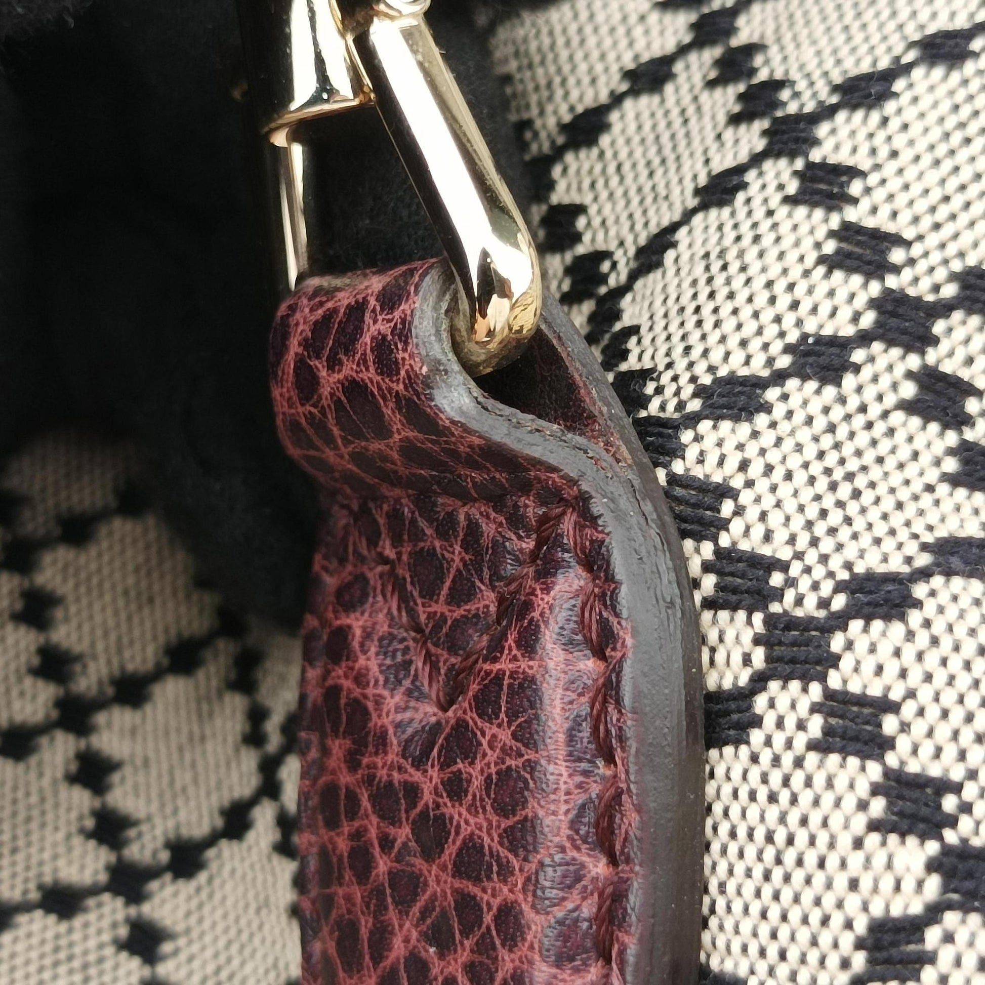 New Jackie Beige × Bordeaux canvas×leather 246907 G7342791ニュージャッキー ベージュ × ボルドー キャンバス x レザー 246907 G7342791