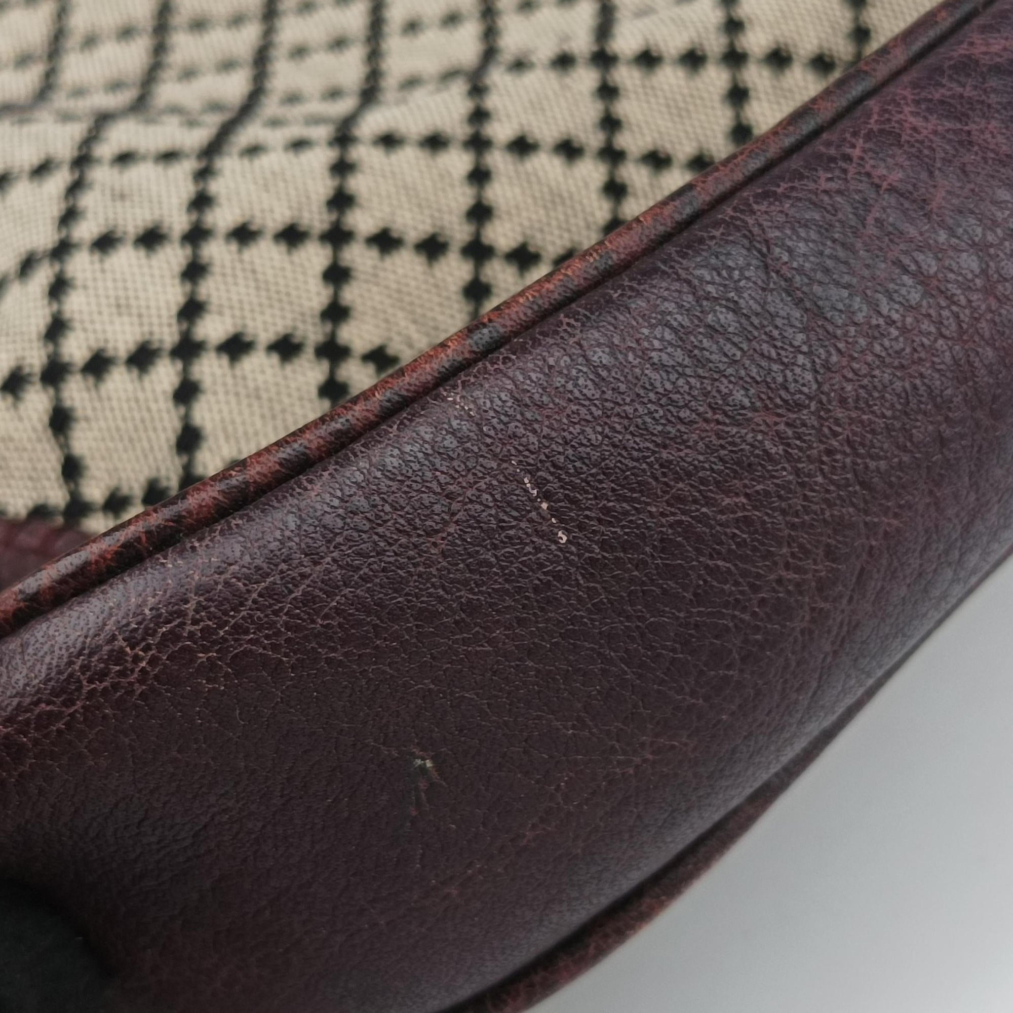 New Jackie Beige × Bordeaux canvas×leather 246907 G7342791ニュージャッキー ベージュ × ボルドー キャンバス x レザー 246907 G7342791