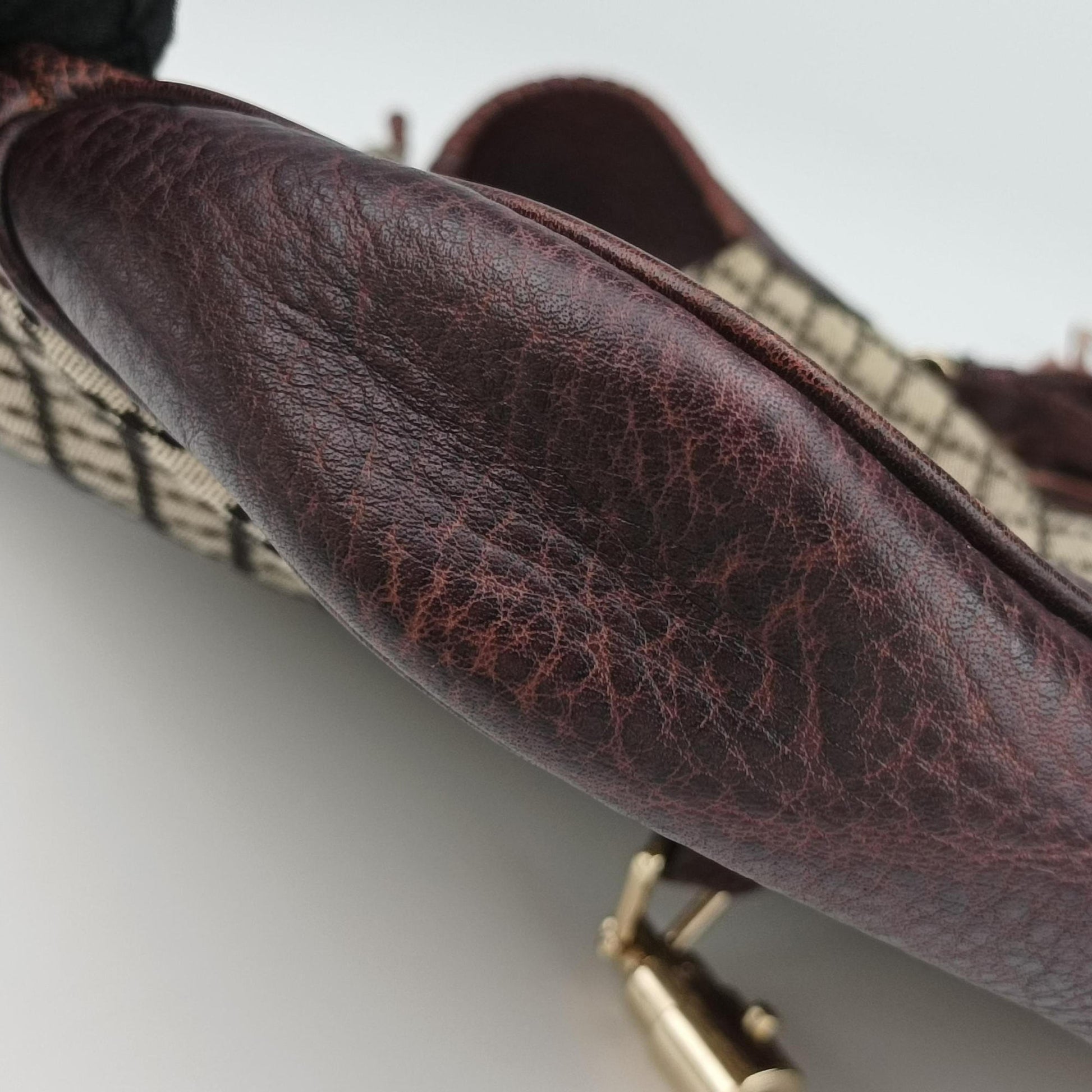 New Jackie Beige × Bordeaux canvas×leather 246907 G7342791ニュージャッキー ベージュ × ボルドー キャンバス x レザー 246907 G7342791