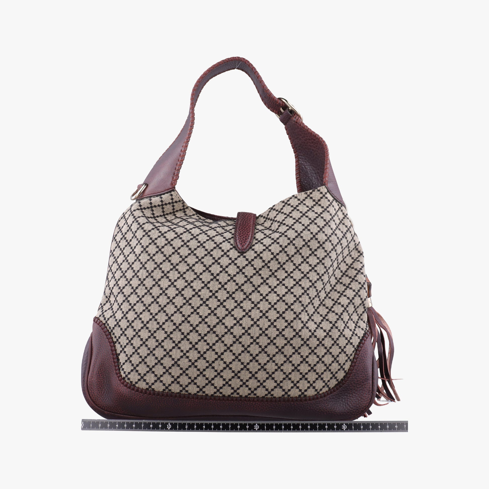 New Jackie Beige × Bordeaux canvas×leather 246907 G7342791ニュージャッキー ベージュ × ボルドー キャンバス x レザー 246907 G7342791