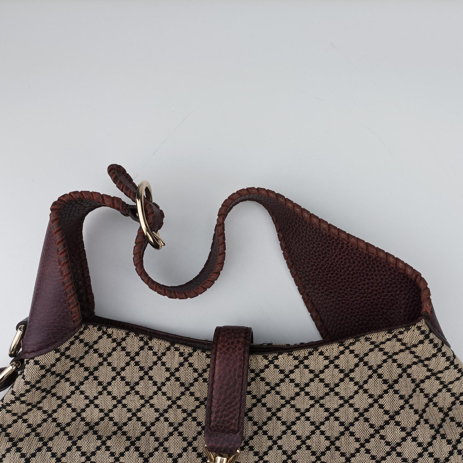 New Jackie Beige × Bordeaux canvas×leather 246907 G7342791ニュージャッキー ベージュ × ボルドー キャンバス x レザー 246907 G7342791