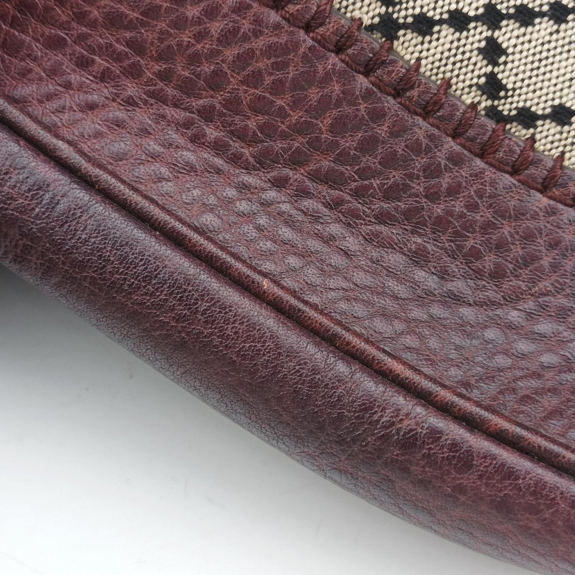 New Jackie Beige × Bordeaux canvas×leather 246907 G7342791ニュージャッキー ベージュ × ボルドー キャンバス x レザー 246907 G7342791