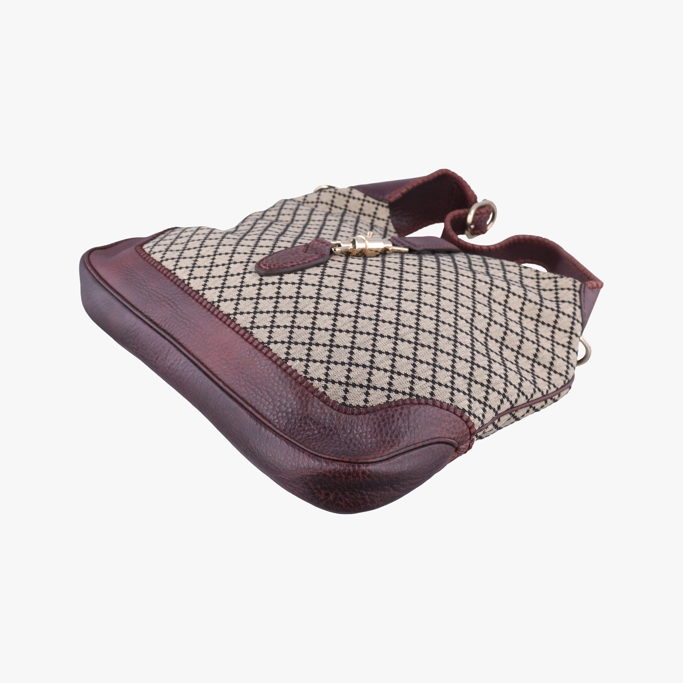 New Jackie Beige × Bordeaux canvas×leather 246907 G7342791ニュージャッキー ベージュ × ボルドー キャンバス x レザー 246907 G7342791