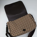 messenger Beige × brown GG canvas×Leather 449171 F036421773メッセンジャー ベージュ × ブラウン GGキャンバス×レザー 449171 F036421773