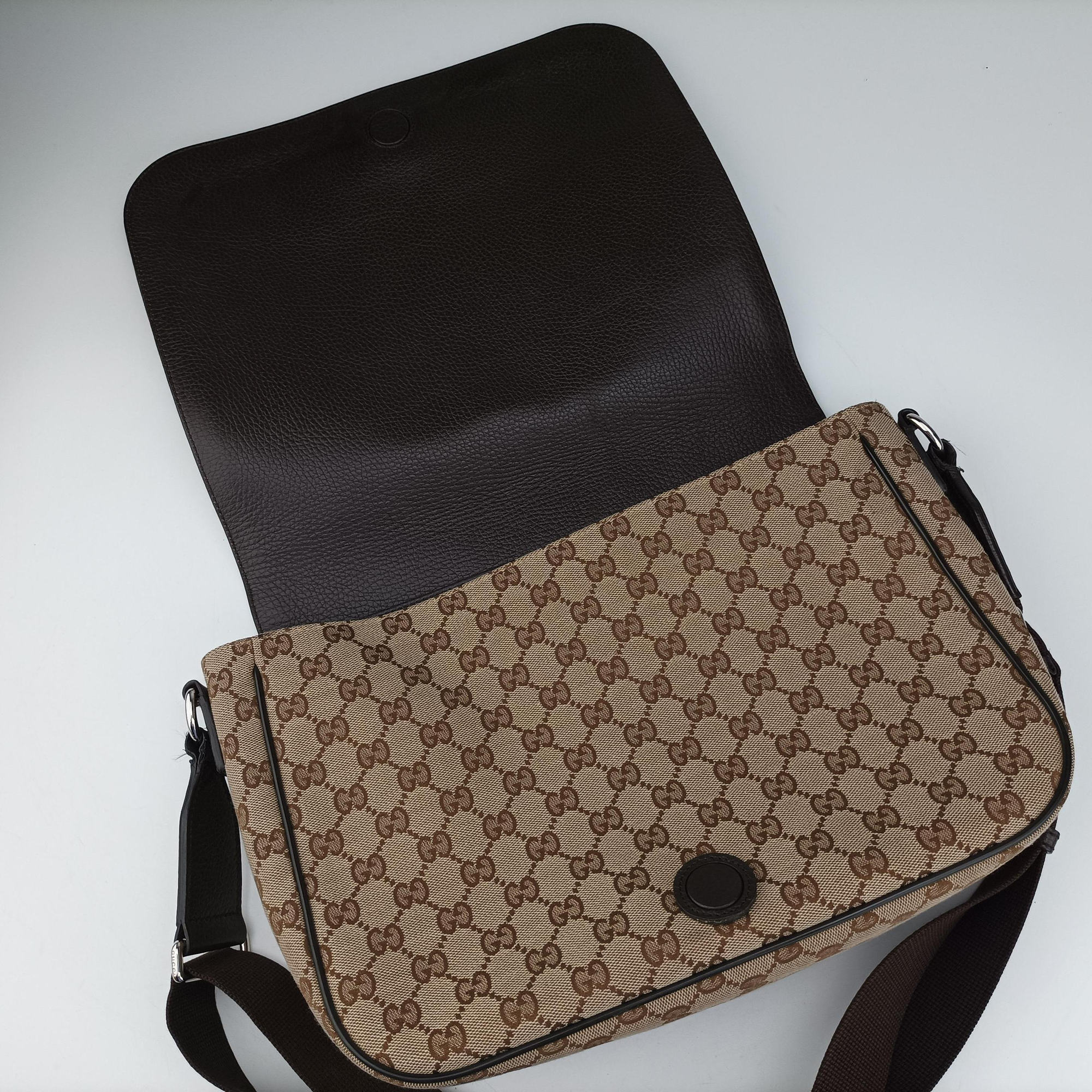messenger Beige × brown GG canvas×Leather 449171 F036421773メッセンジャー ベージュ × ブラウン GGキャンバス×レザー 449171 F036421773