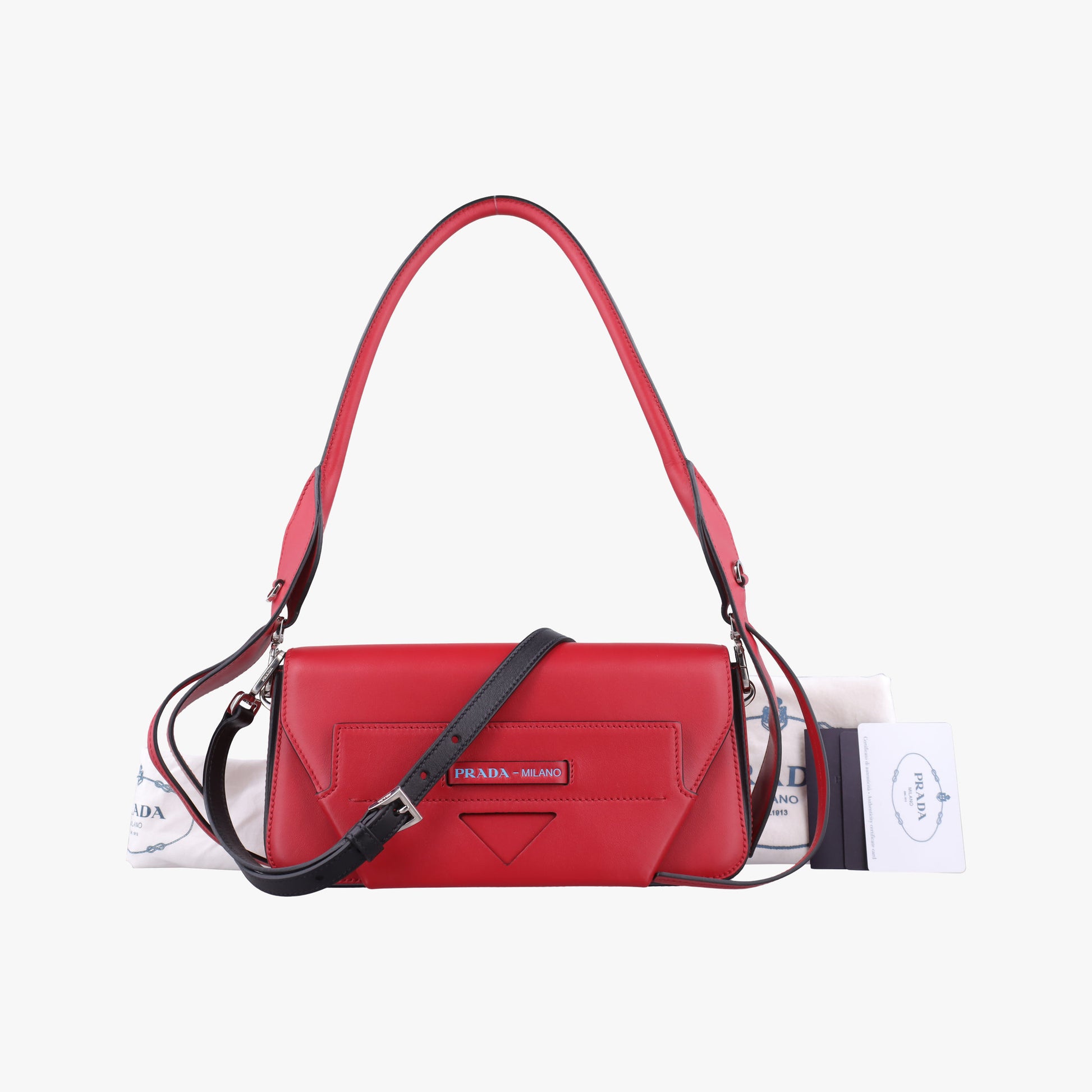 COGNAC N Red × black Leather 1BD166 25コニャック レッド × ブラック レザー 1BD166 25