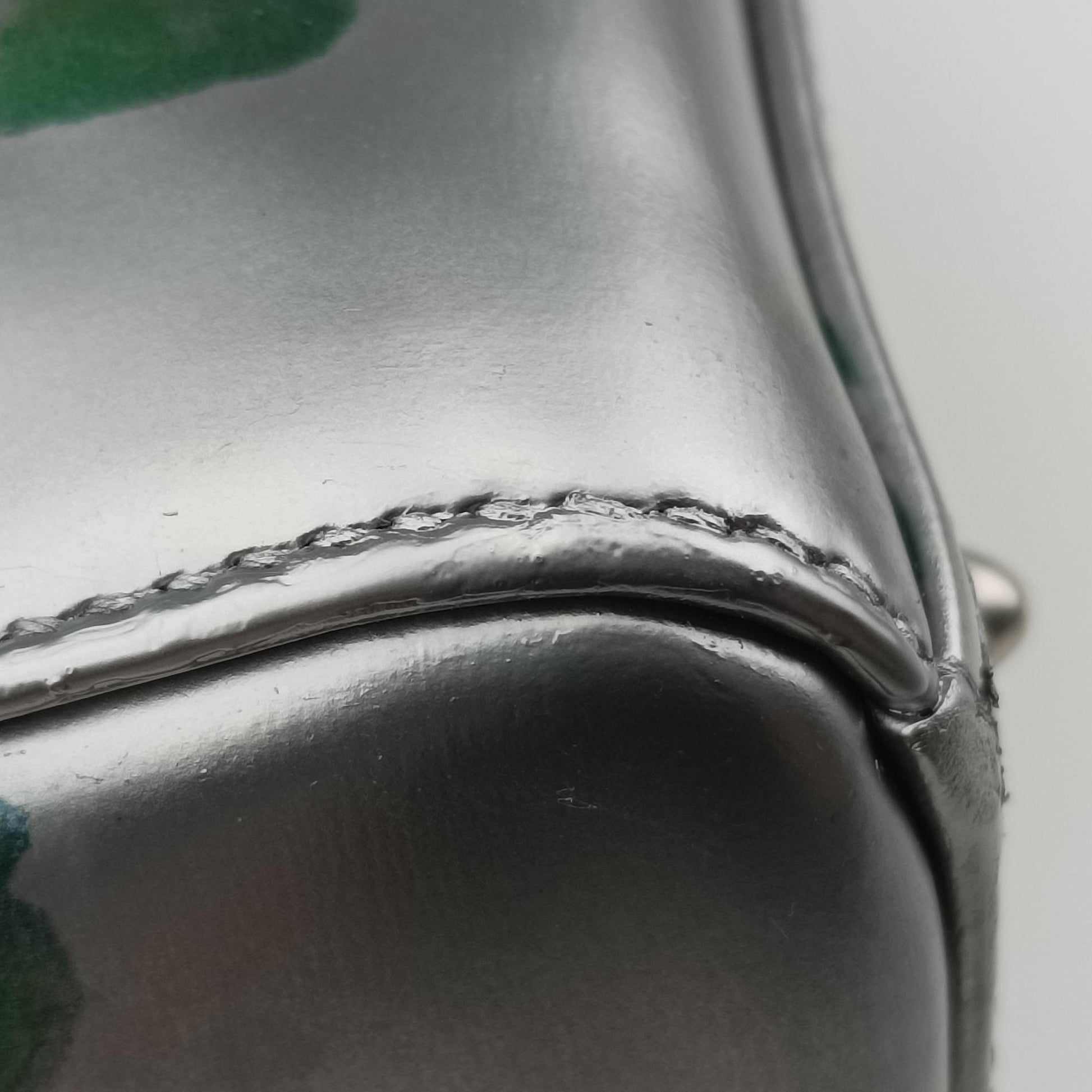 Lady Dior Floral Printed Silver Patent Leather 18-MA-0195レディディオール フローラ プリント シルバー パテント 18-MA-0195