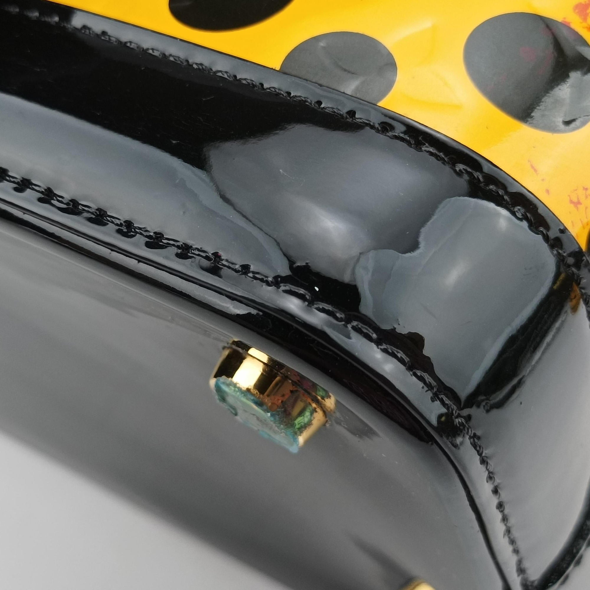 Dot Infinity Lockit MM Yayoi Kusama Jaune×Black Vernis M91398 FL1102ドットインフィニティ ロックイット MM ヤヨイクサマ ジョーヌ×ブラック ヴェルニ M91398 FL1102