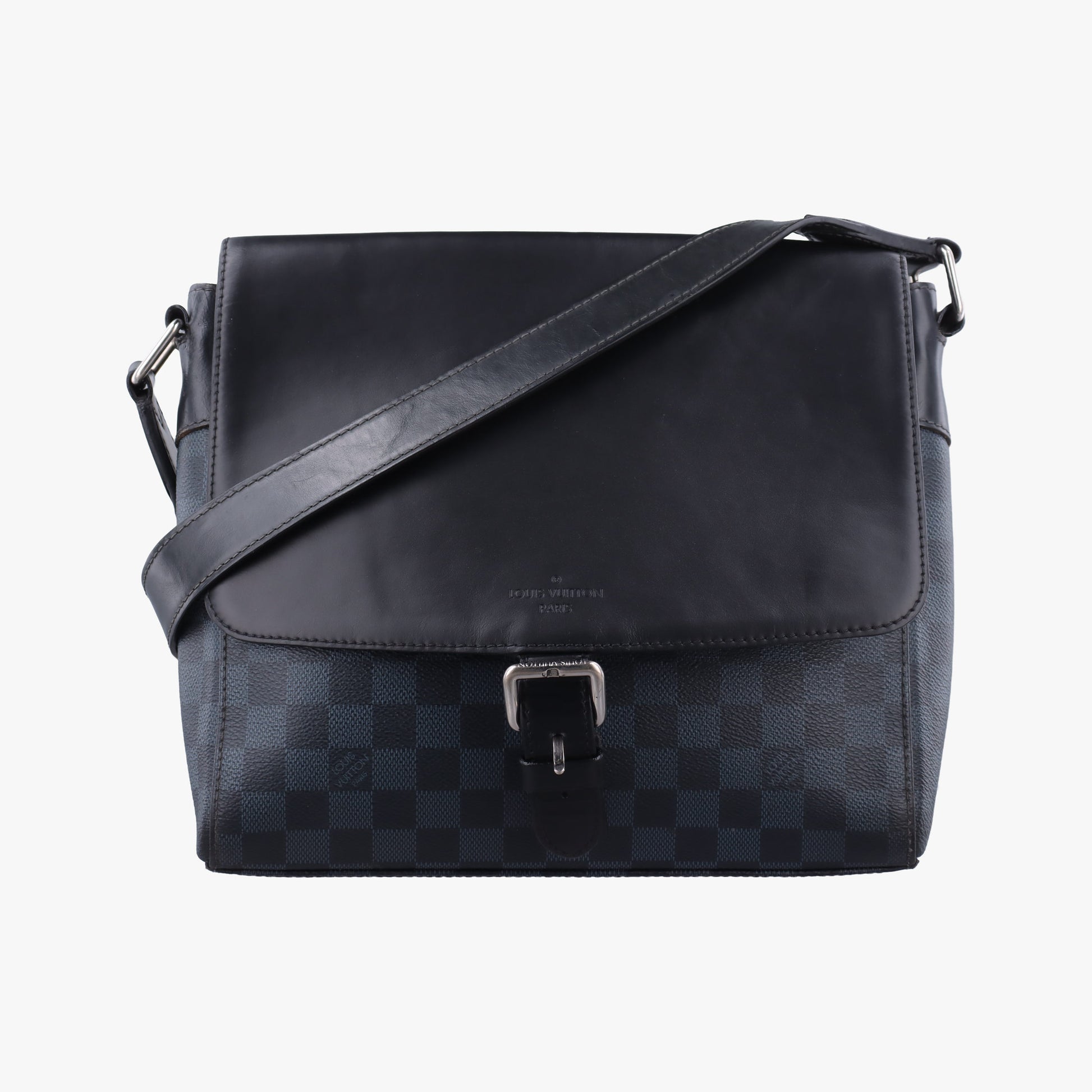 Newport Messenger PM black×navy Damier Cobalt N41587 DR1126ニューポート メッセンジャーPM ブラック×ネイビー ダミエ コバルト N41587 DR1126