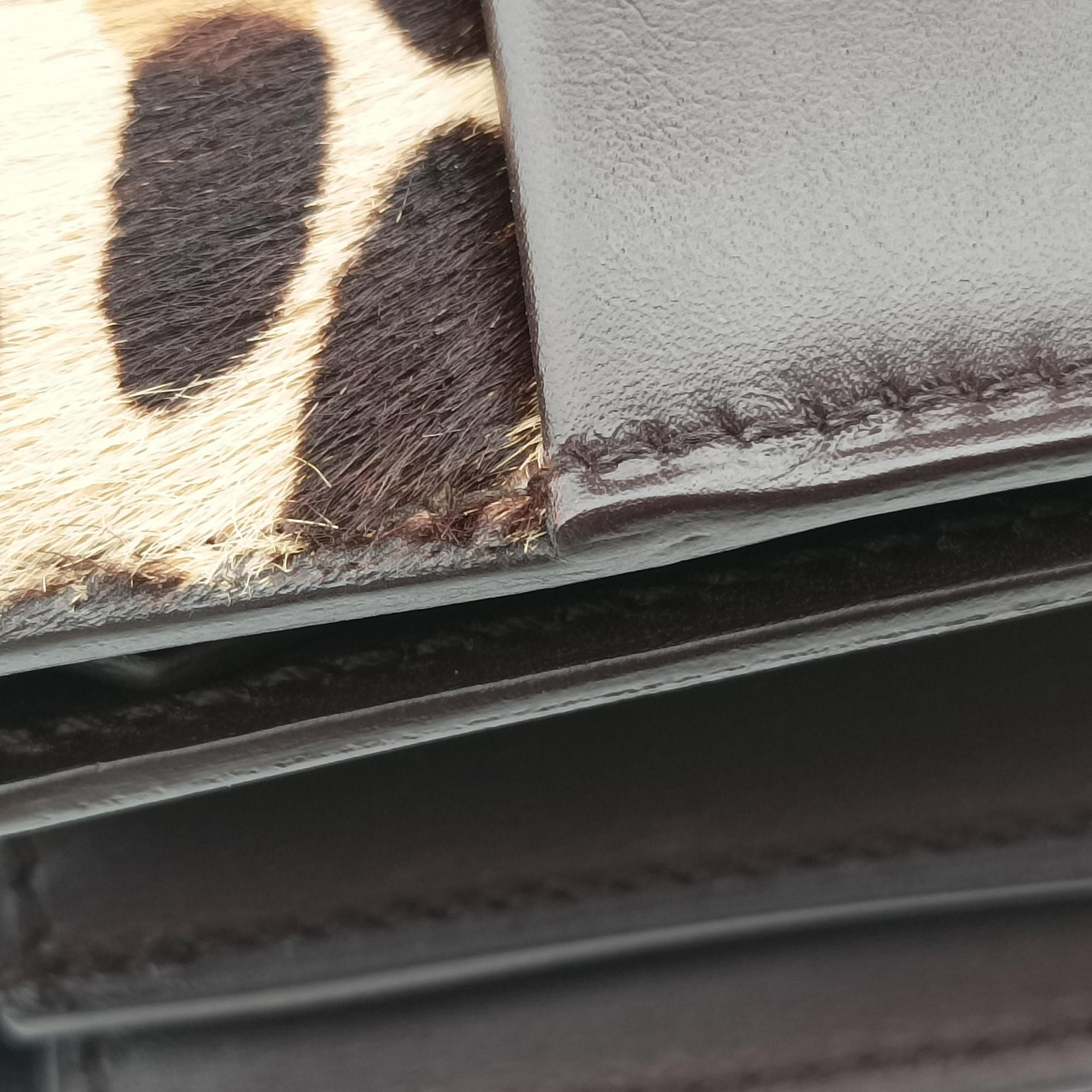 Classic Box Leopard ×Dark Brown Calfskin × Pony Hair S-CE-0112クラシック ボックス レオパード × ダークブラウン ボックスカーフ × ハラコ S-CE-0112