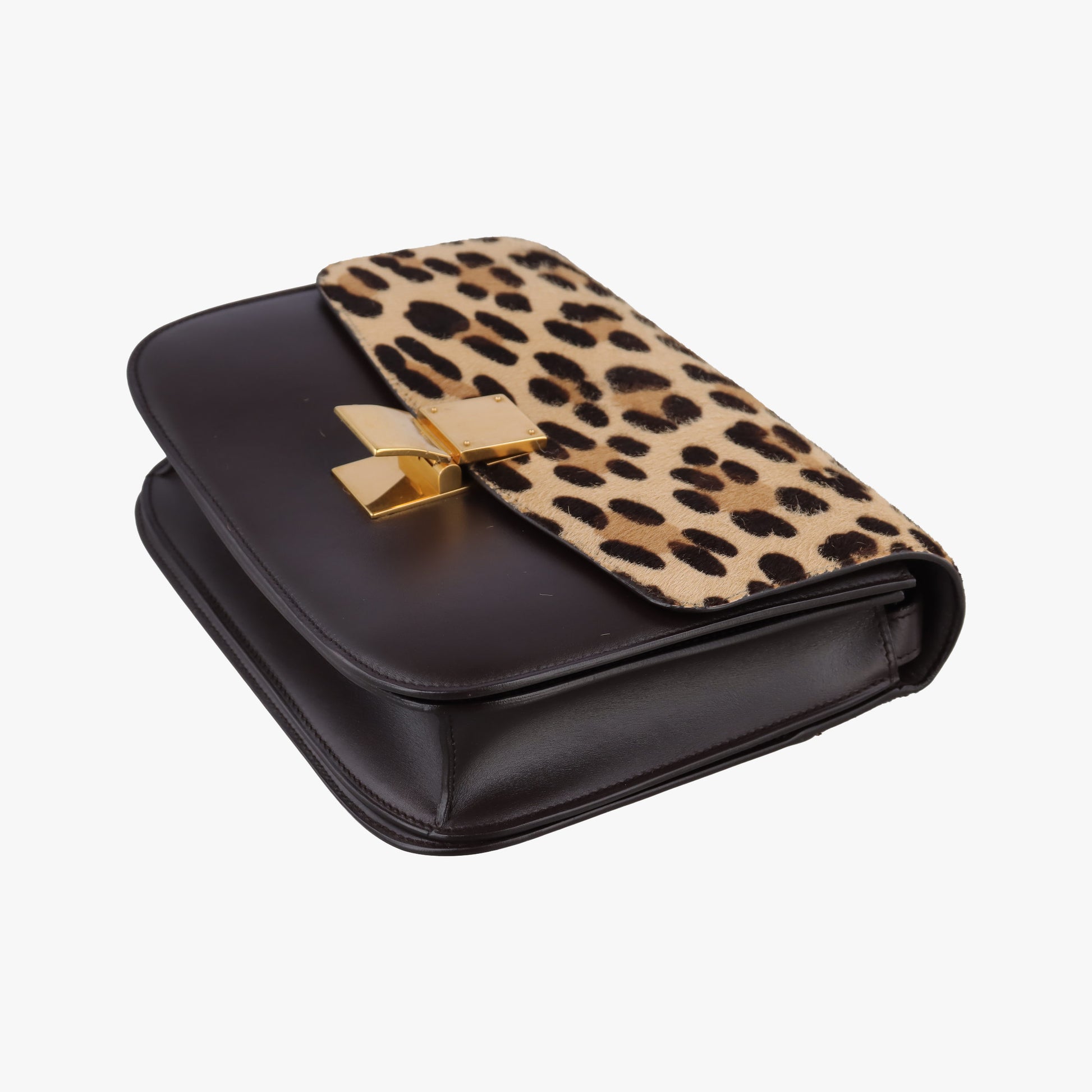 Classic Box Leopard ×Dark Brown Calfskin × Pony Hair S-CE-0112クラシック ボックス レオパード × ダークブラウン ボックスカーフ × ハラコ S-CE-0112