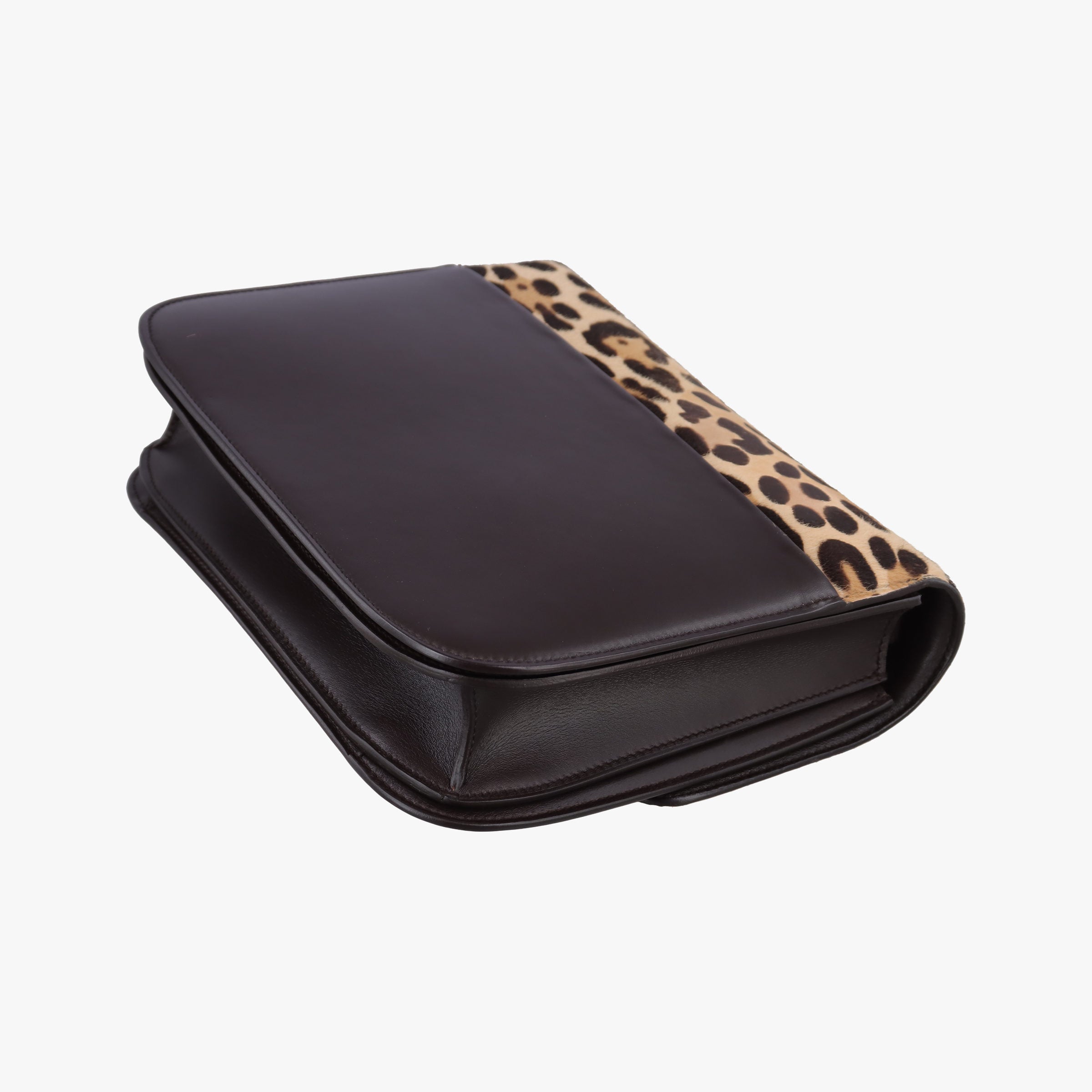 Classic Box Leopard ×Dark Brown Calfskin × Pony Hair S-CE-0112クラシック ボックス レオパード × ダークブラウン ボックスカーフ × ハラコ S-CE-0112