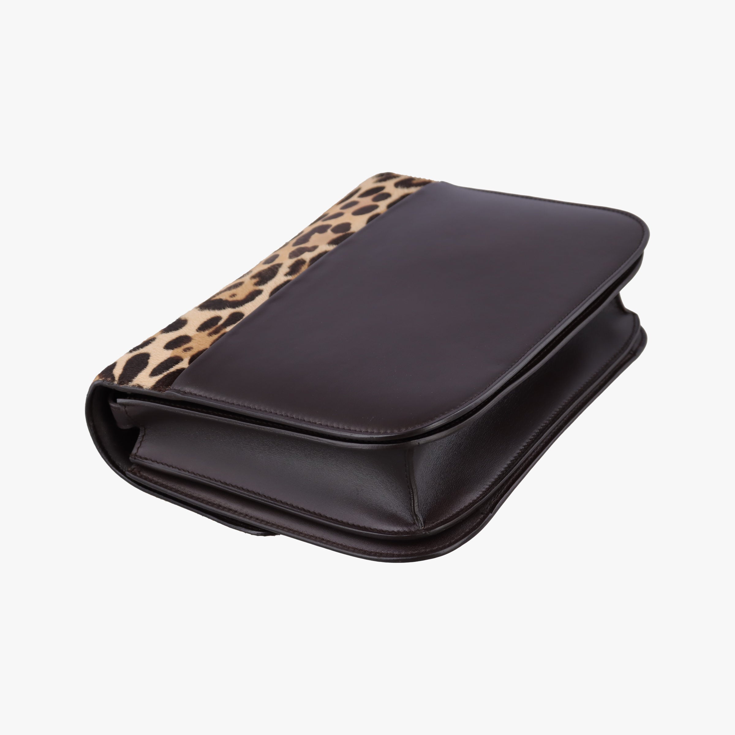 Classic Box Leopard ×Dark Brown Calfskin × Pony Hair S-CE-0112クラシック ボックス レオパード × ダークブラウン ボックスカーフ × ハラコ S-CE-0112