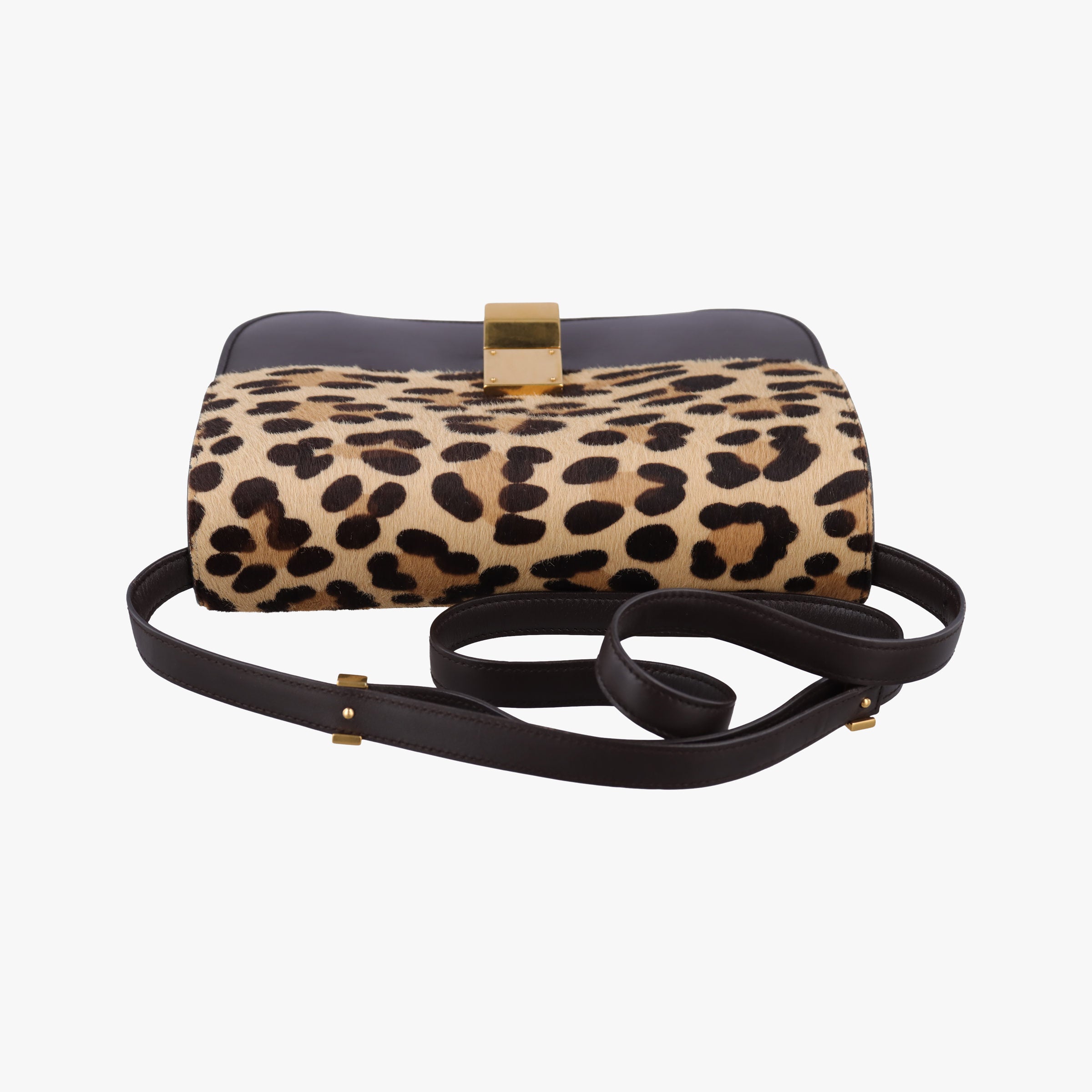Classic Box Leopard ×Dark Brown Calfskin × Pony Hair S-CE-0112クラシック ボックス レオパード × ダークブラウン ボックスカーフ × ハラコ S-CE-0112