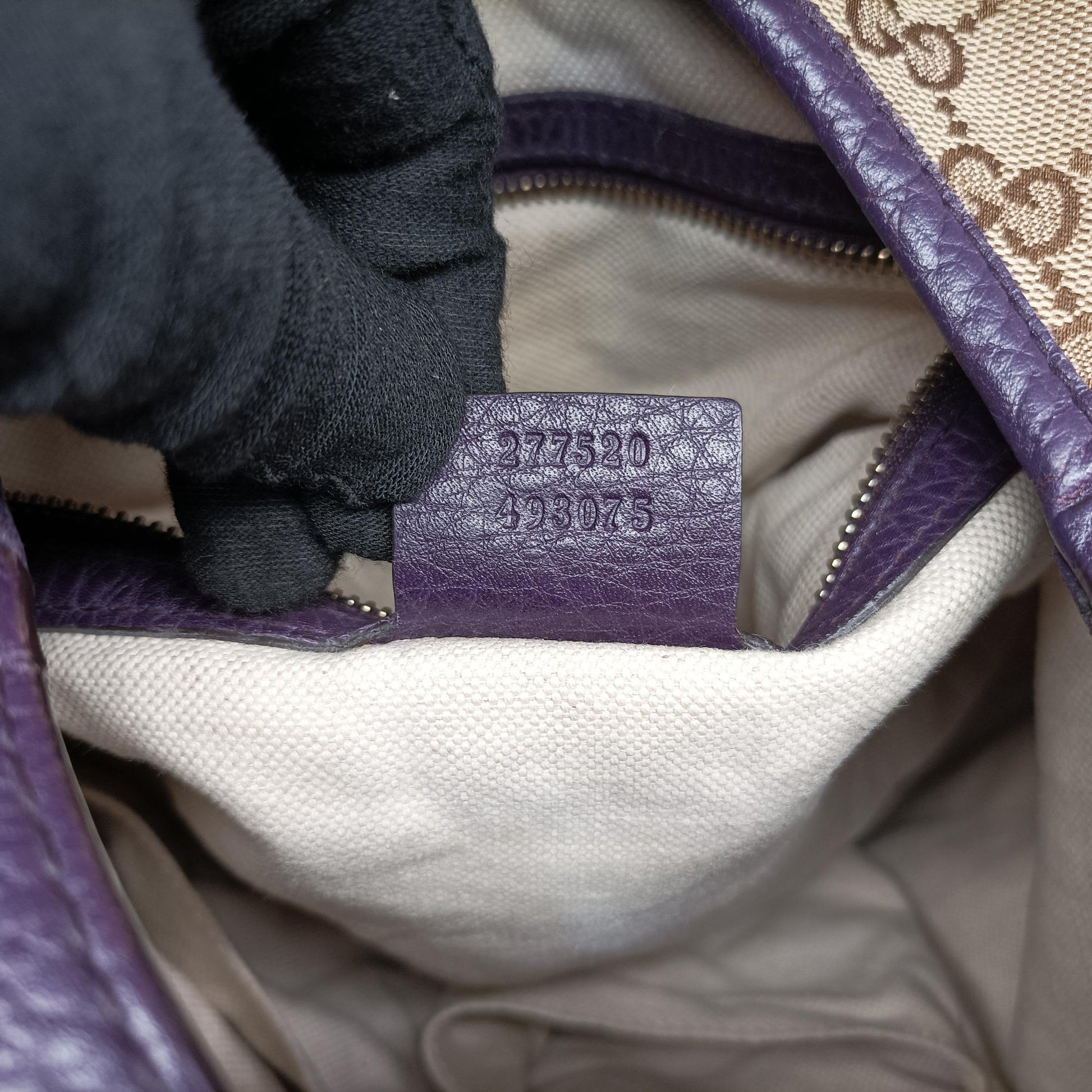 JACKIE 1961 beige×purple Canvas×leather 277520 I014543760ジャッキー1961 ベージュ×パープル キャンバス ×レザー 277520 I014543760