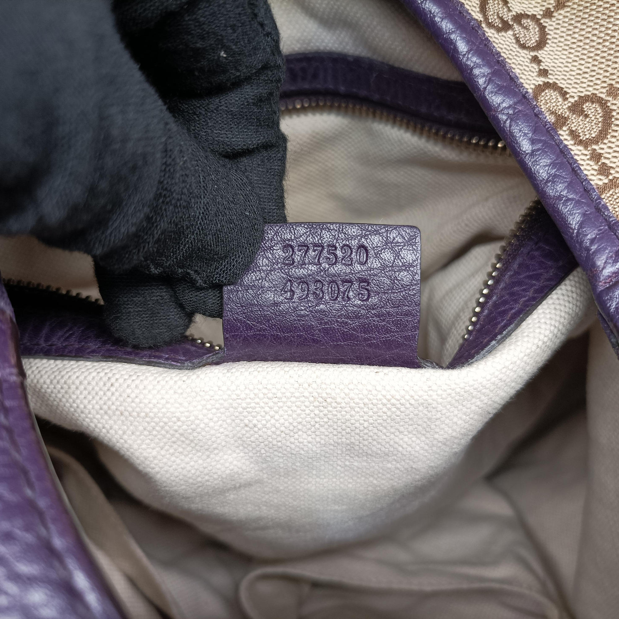 JACKIE 1961 beige×purple Canvas×leather 277520 I014543760ジャッキー1961 ベージュ×パープル キャンバス ×レザー 277520 I014543760