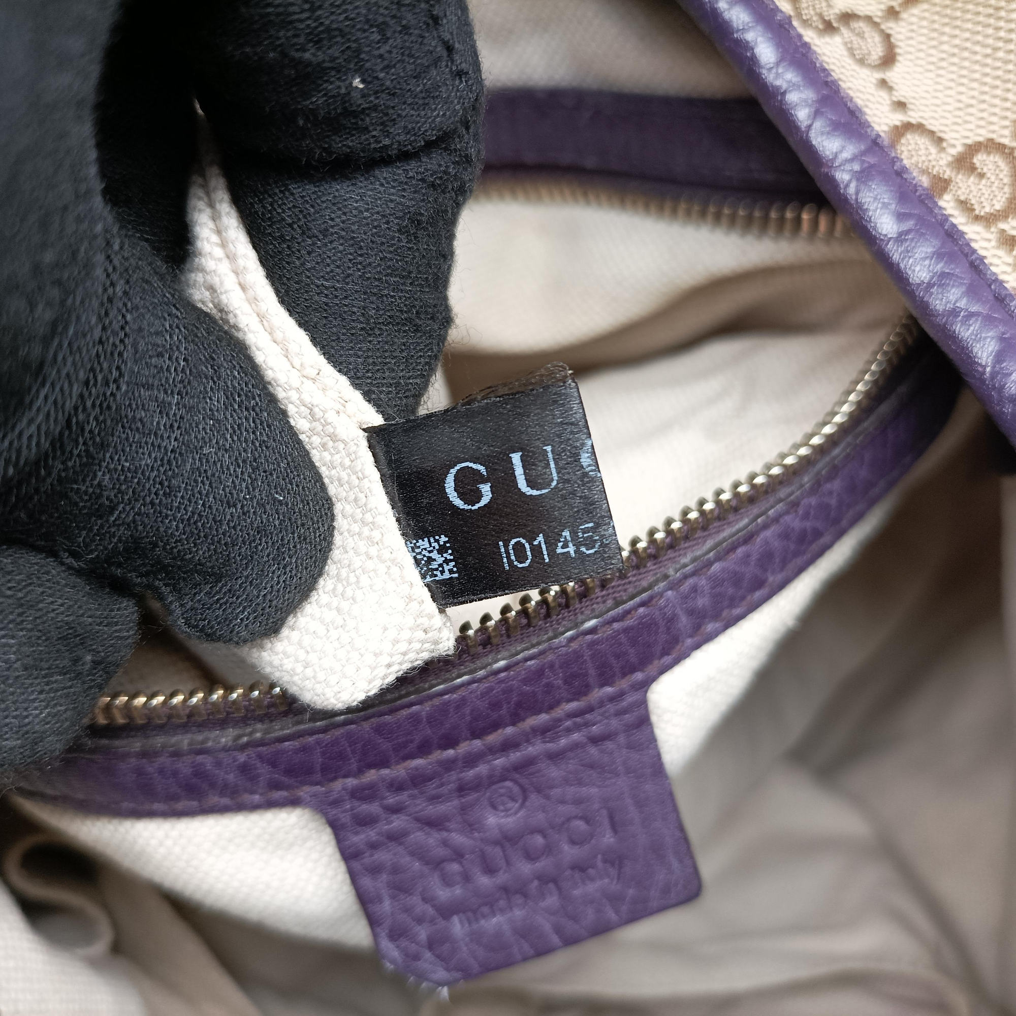 JACKIE 1961 beige×purple Canvas×leather 277520 I014543760ジャッキー1961 ベージュ×パープル キャンバス ×レザー 277520 I014543760