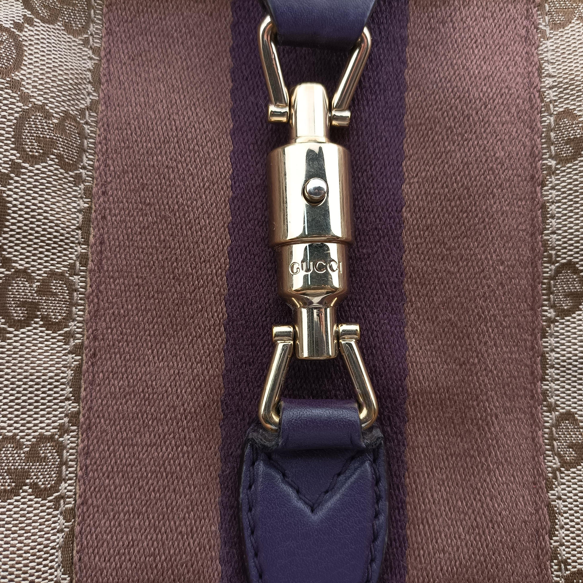 JACKIE 1961 beige×purple Canvas×leather 277520 I014543760ジャッキー1961 ベージュ×パープル キャンバス ×レザー 277520 I014543760