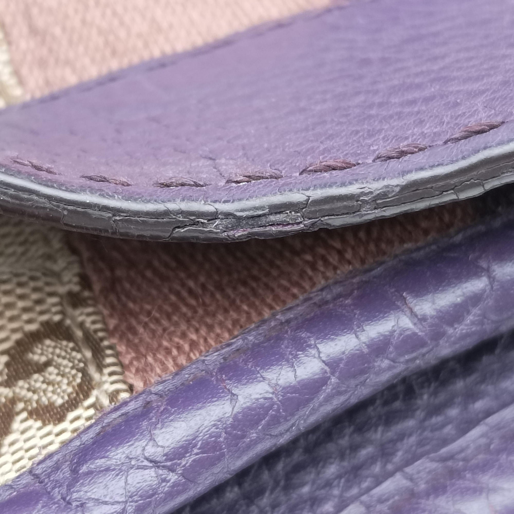JACKIE 1961 beige×purple Canvas×leather 277520 I014543760ジャッキー1961 ベージュ×パープル キャンバス ×レザー 277520 I014543760