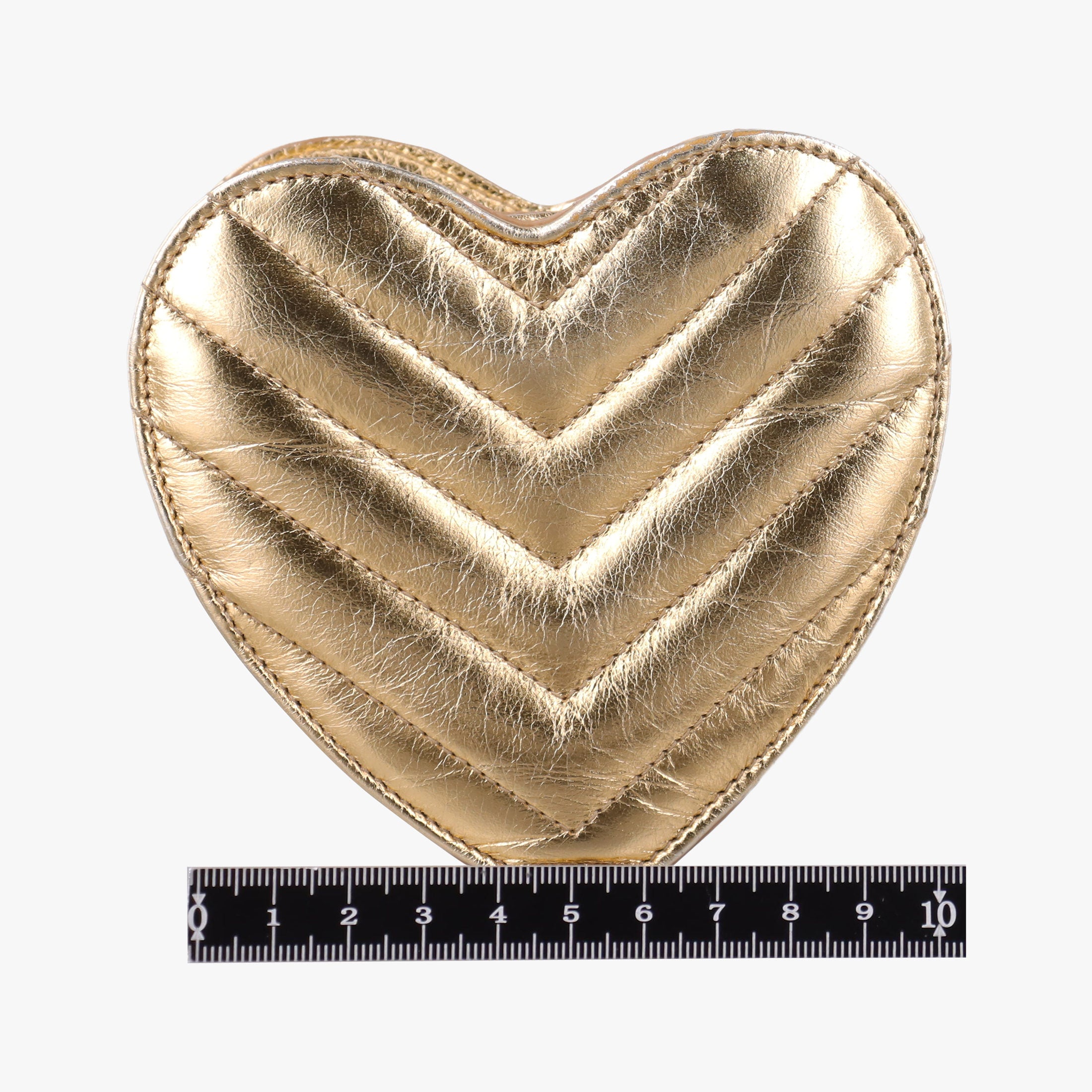 Love heart V stitch Golden Leather 448050 VLR448050.0616ラブハート Vステッチ ゴールド レザー 448050 VLR448050.0616