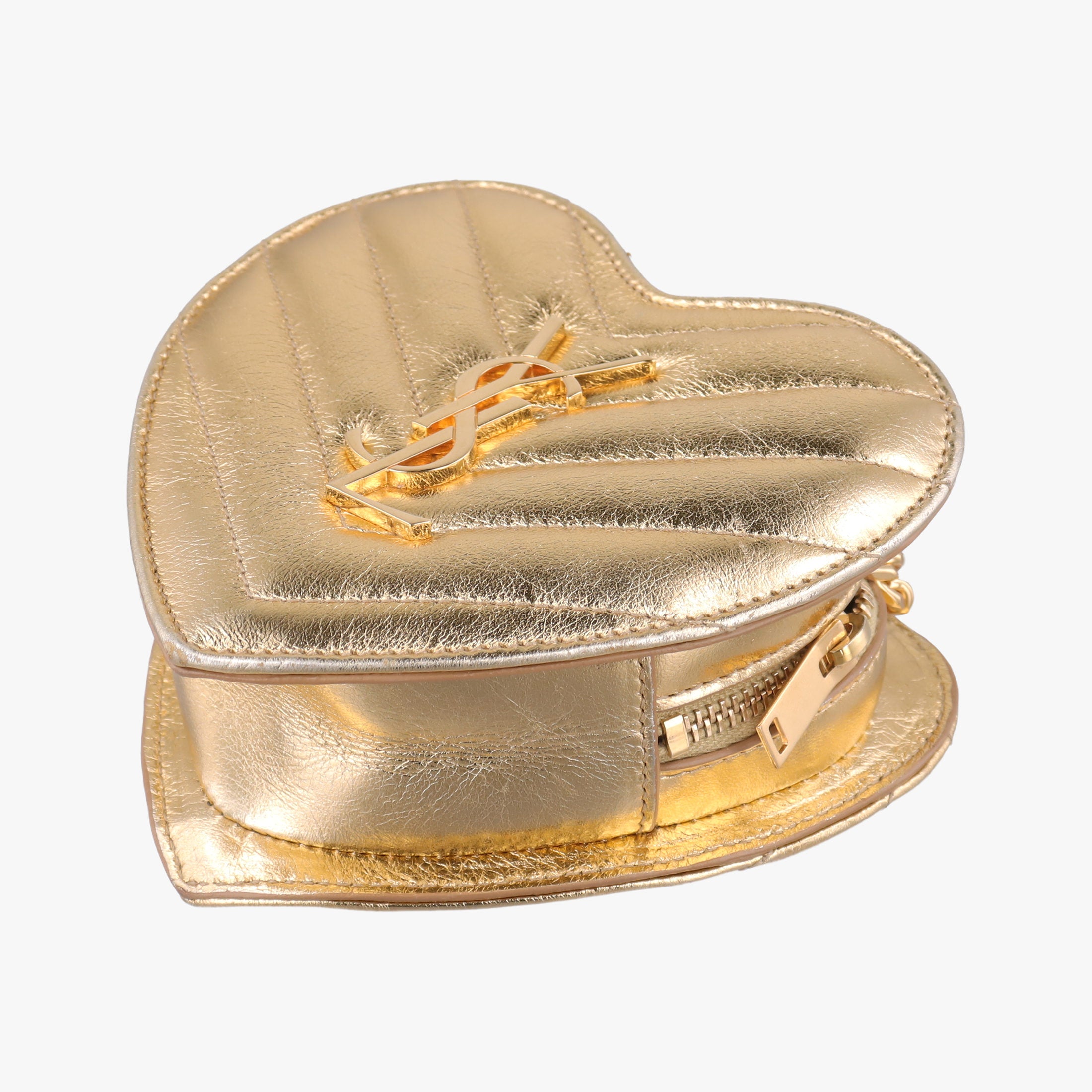 Love heart V stitch Golden Leather 448050 VLR448050.0616ラブハート Vステッチ ゴールド レザー 448050 VLR448050.0616