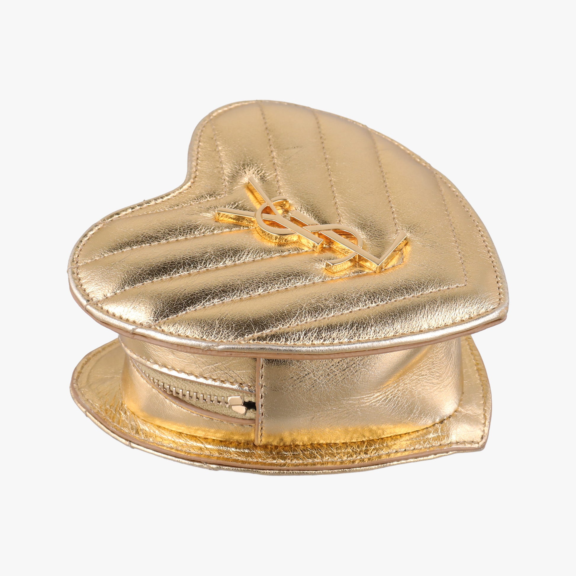 Love heart V stitch Golden Leather 448050 VLR448050.0616ラブハート Vステッチ ゴールド レザー 448050 VLR448050.0616