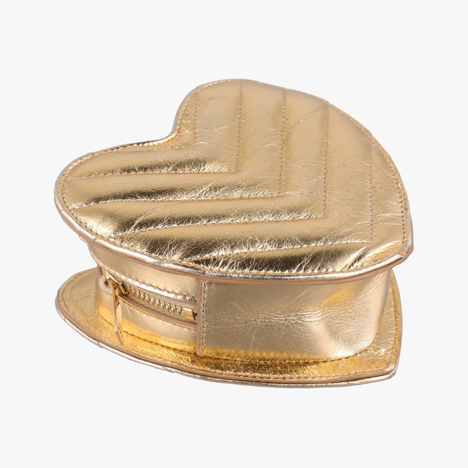 Love heart V stitch Golden Leather 448050 VLR448050.0616ラブハート Vステッチ ゴールド レザー 448050 VLR448050.0616