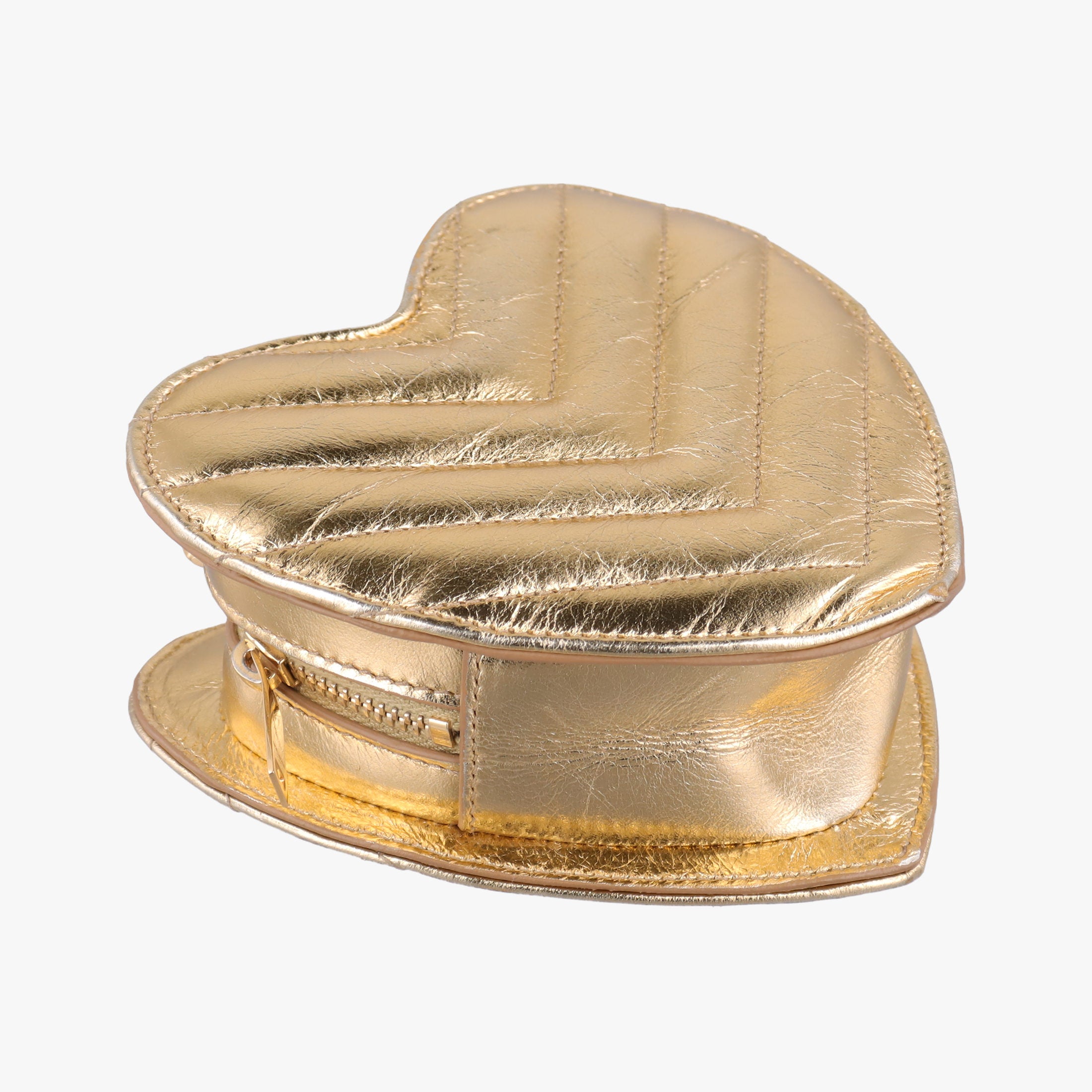 Love heart V stitch Golden Leather 448050 VLR448050.0616ラブハート Vステッチ ゴールド レザー 448050 VLR448050.0616
