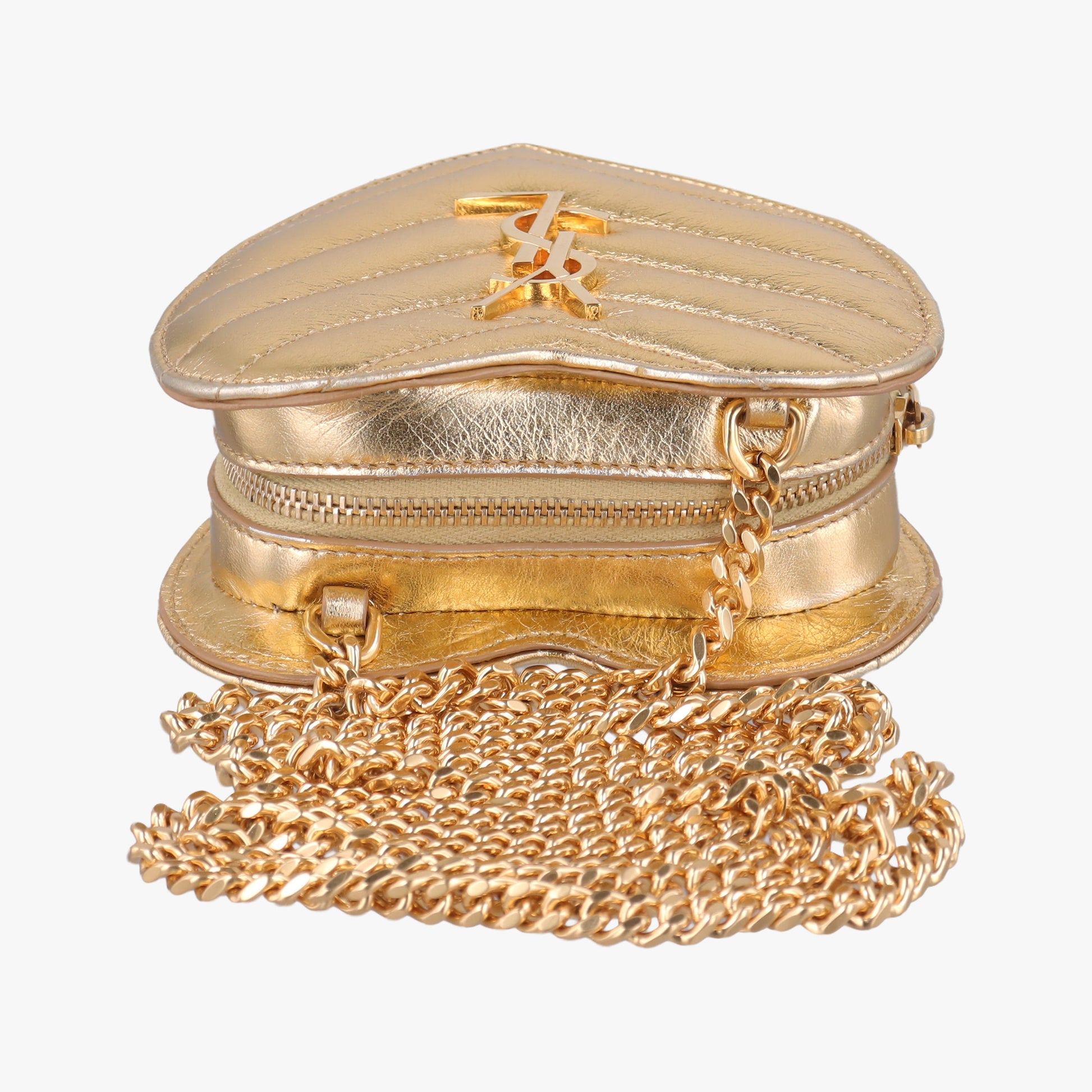 Love heart V stitch Golden Leather 448050 VLR448050.0616ラブハート Vステッチ ゴールド レザー 448050 VLR448050.0616